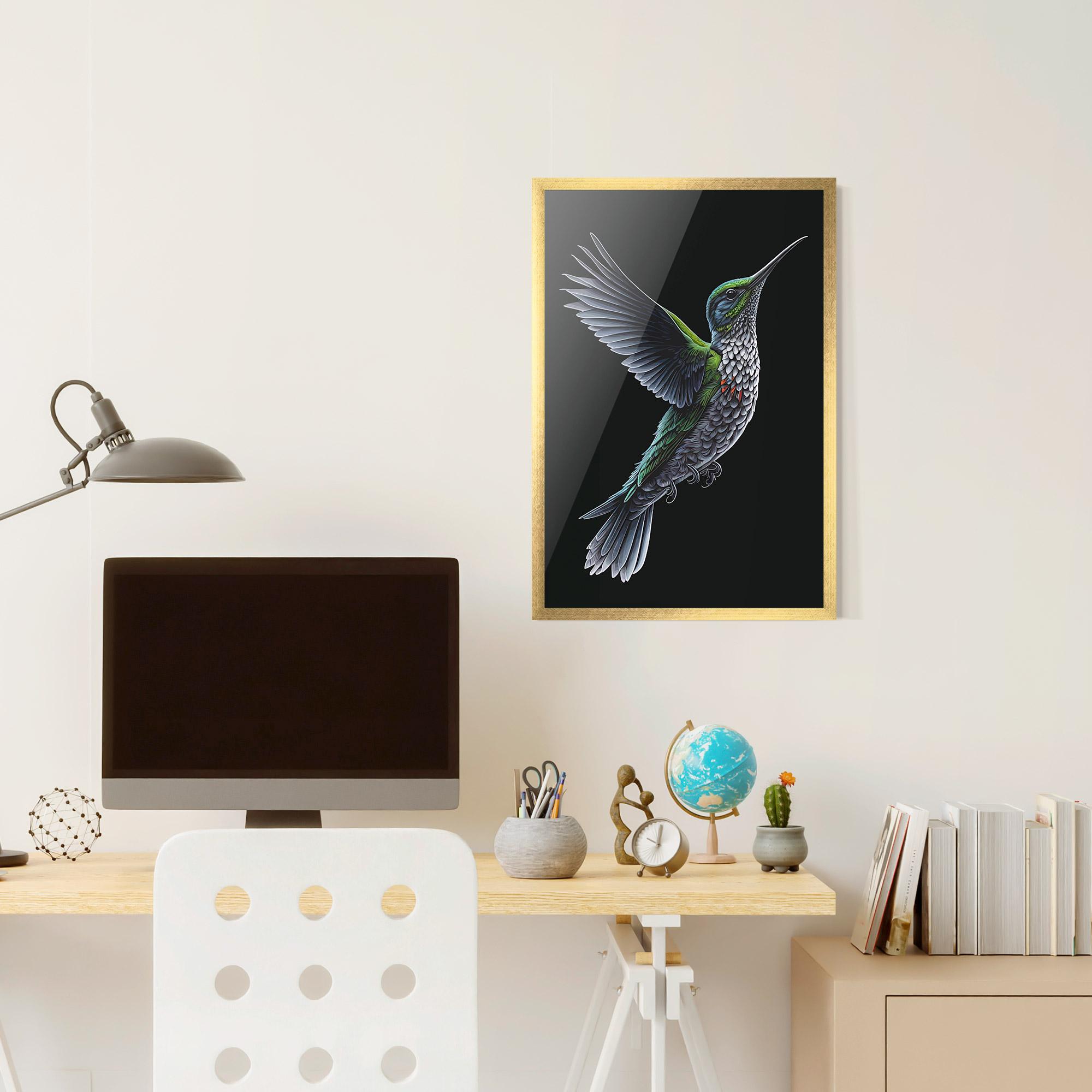Poster Înrămat Green Hummingbird mockup 6