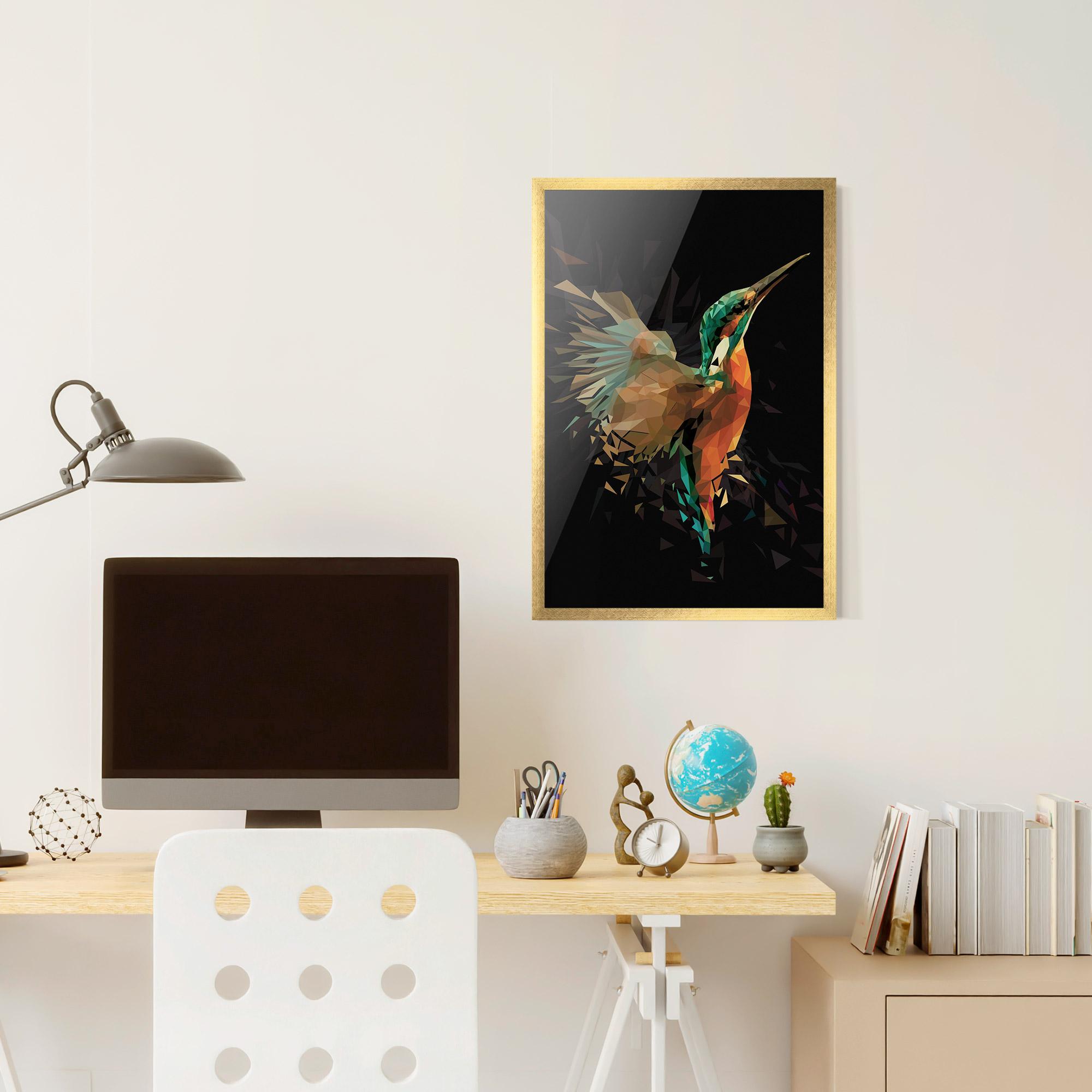 Poster Înrămat Hummingbird Splash mockup 6