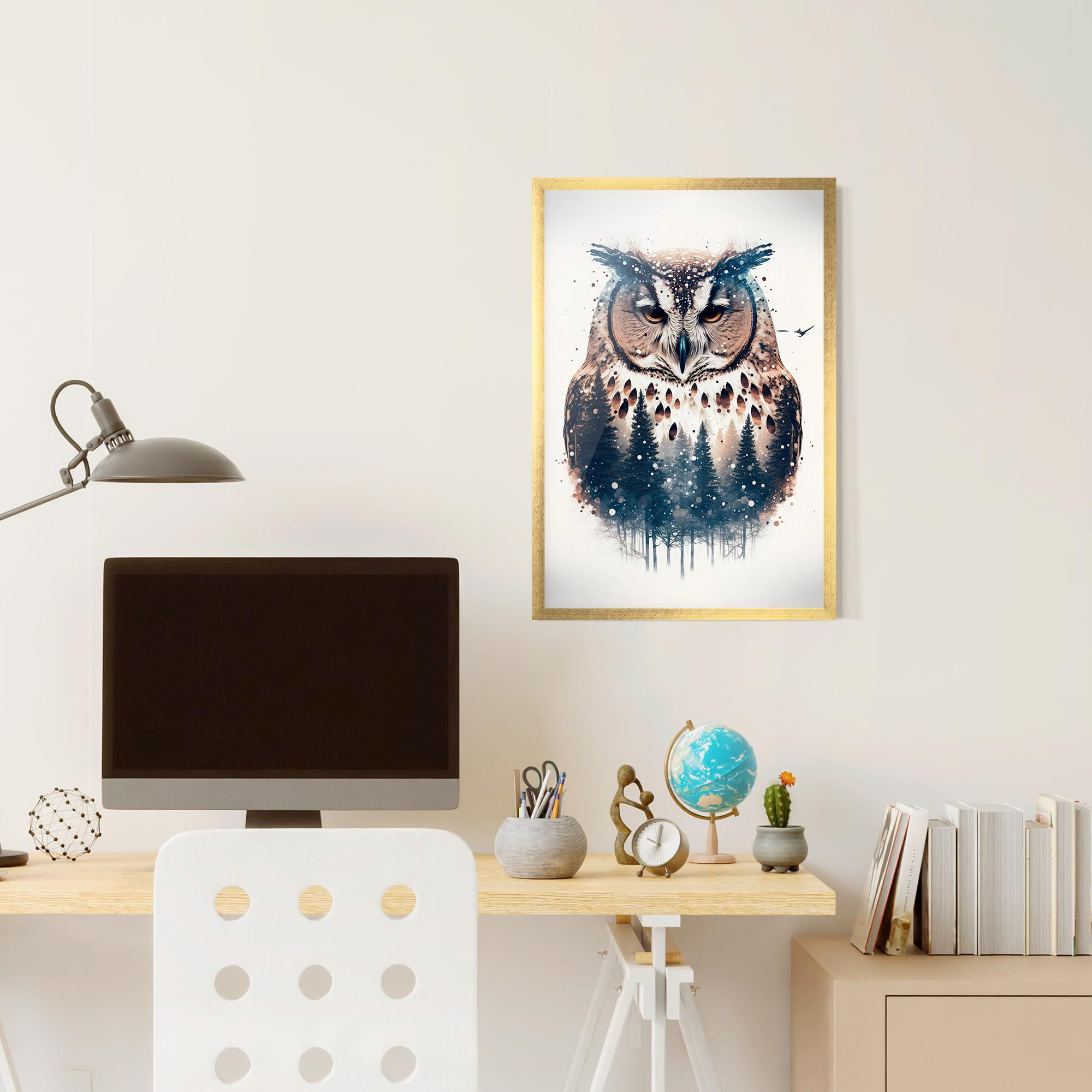 Poster Înrămat Owl Portrait mockup 6