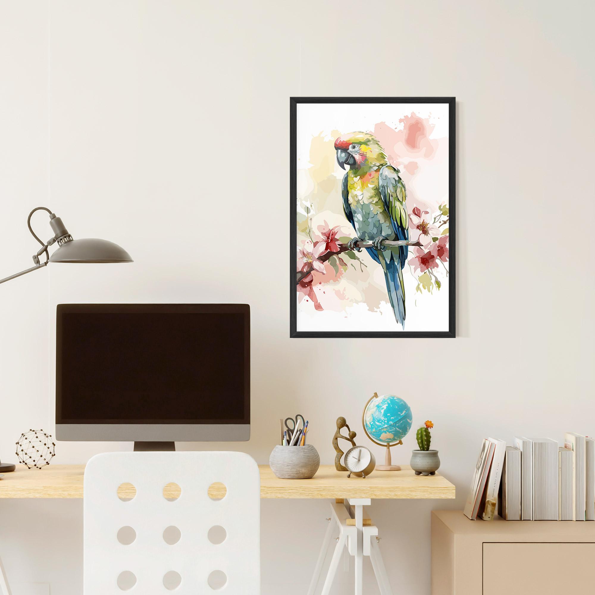 Poster Înrămat Beautiful Parrot mockup 6