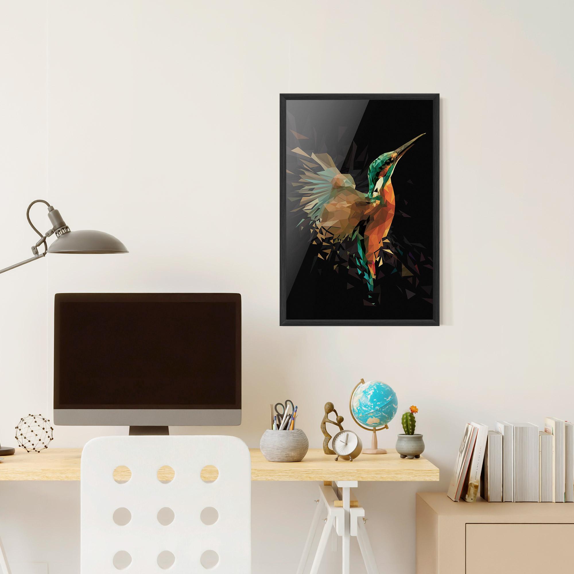 Poster Înrămat Hummingbird Splash mockup 6