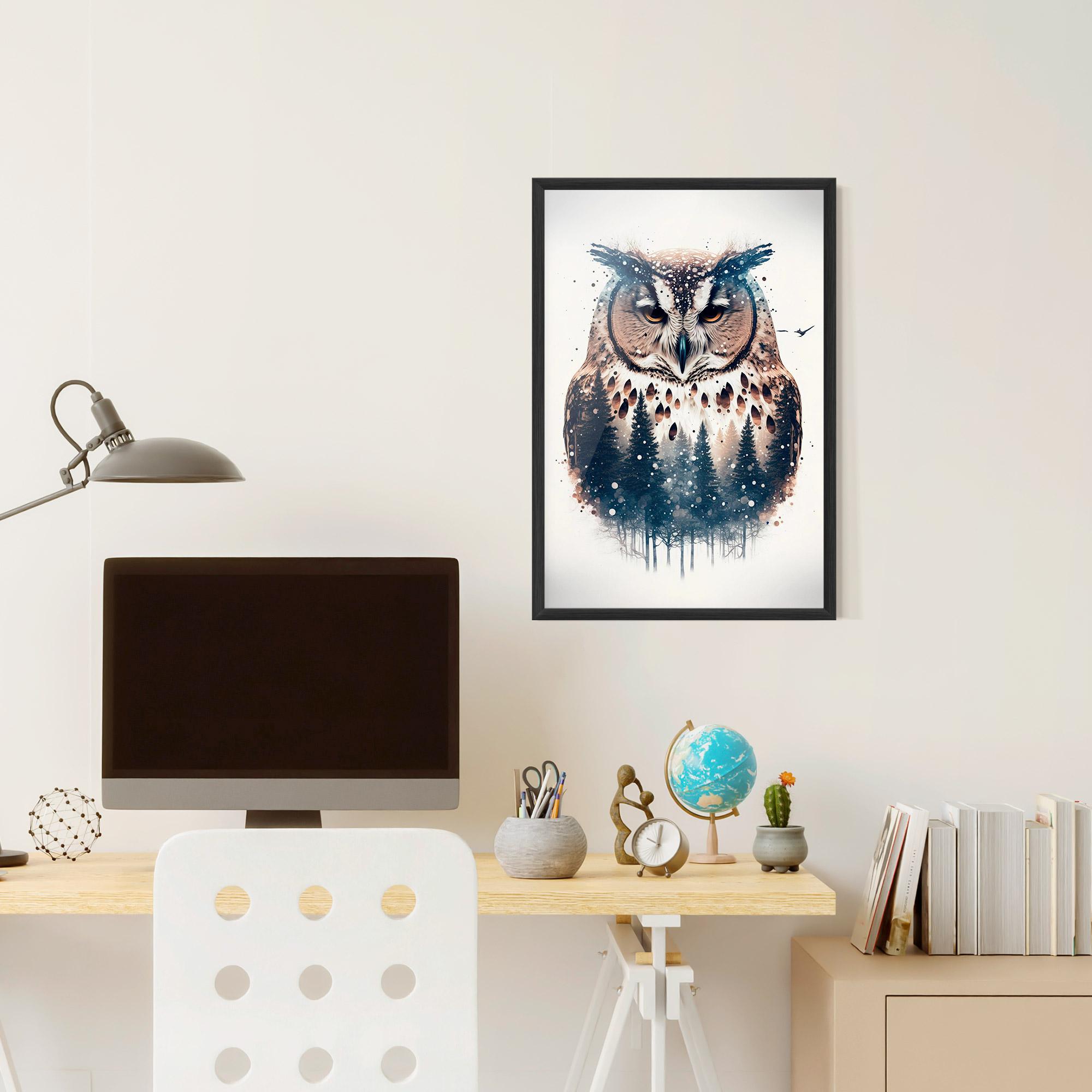 Poster Înrămat Owl Portrait mockup 6