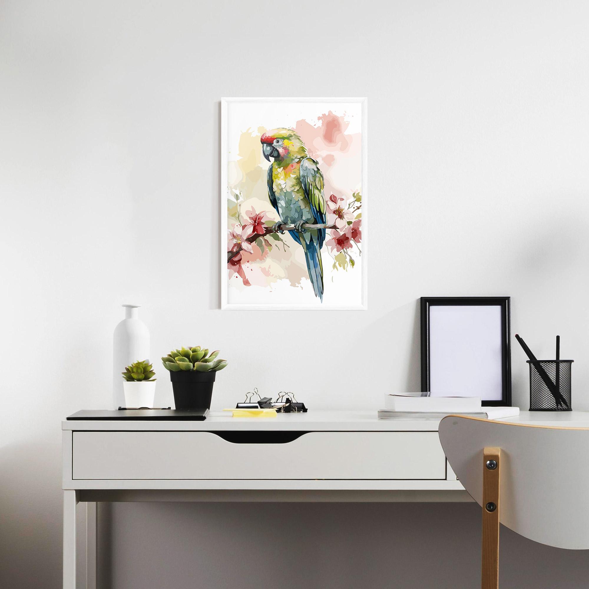 Poster Înrămat Beautiful Parrot mockup 7