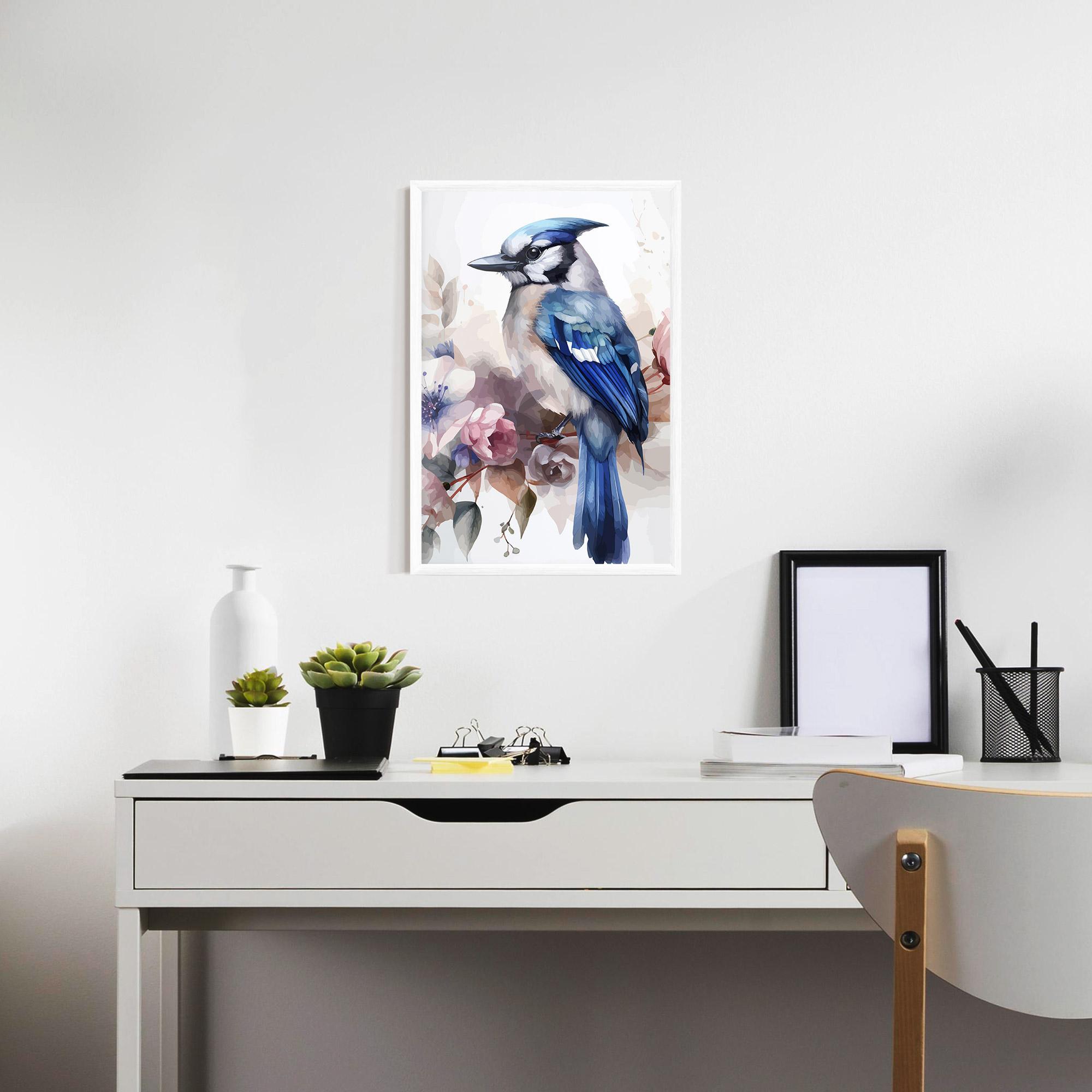 Poster Înrămat Bird Pretty Blue mockup 7