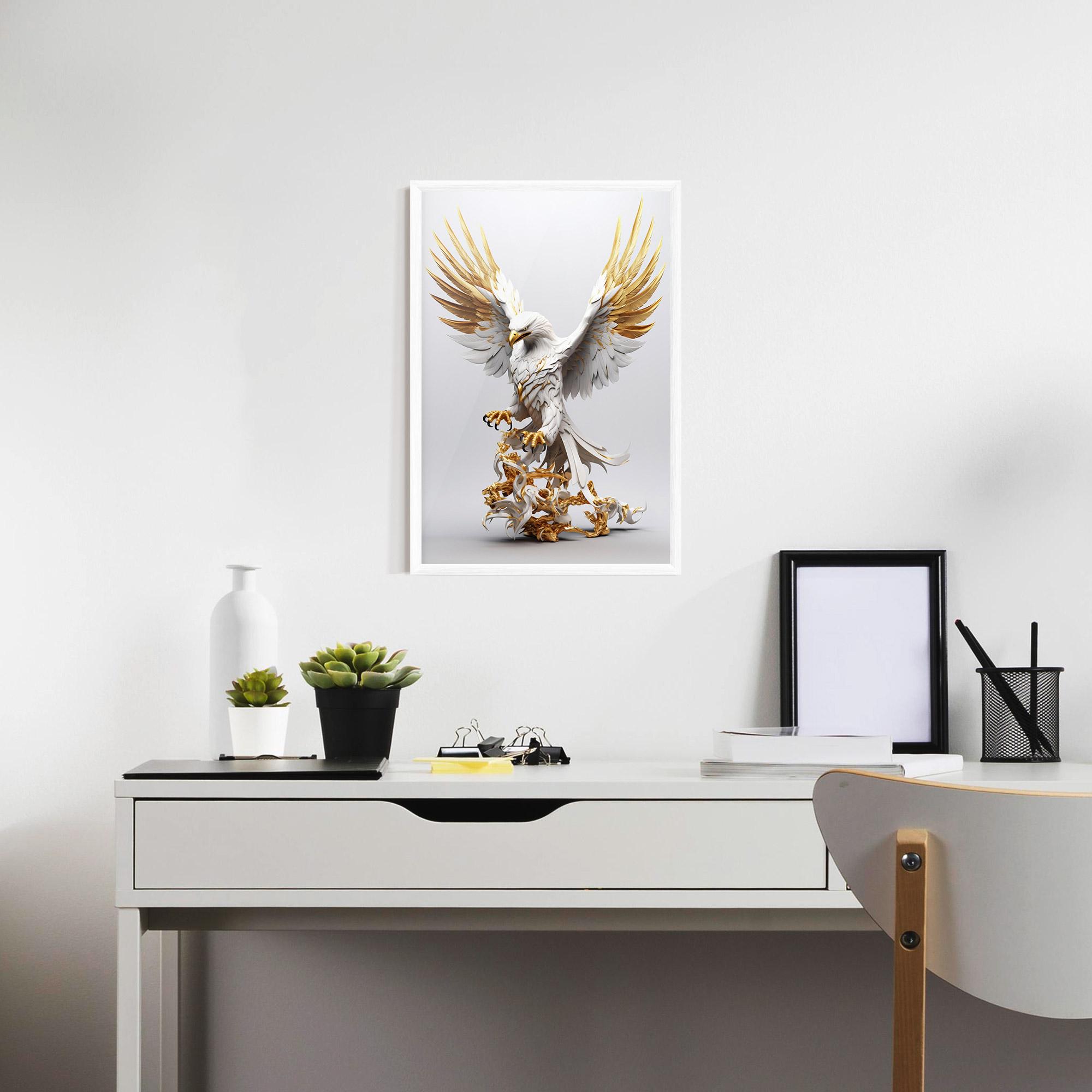 Poster Înrămat Gold 3d Eagle mockup 7
