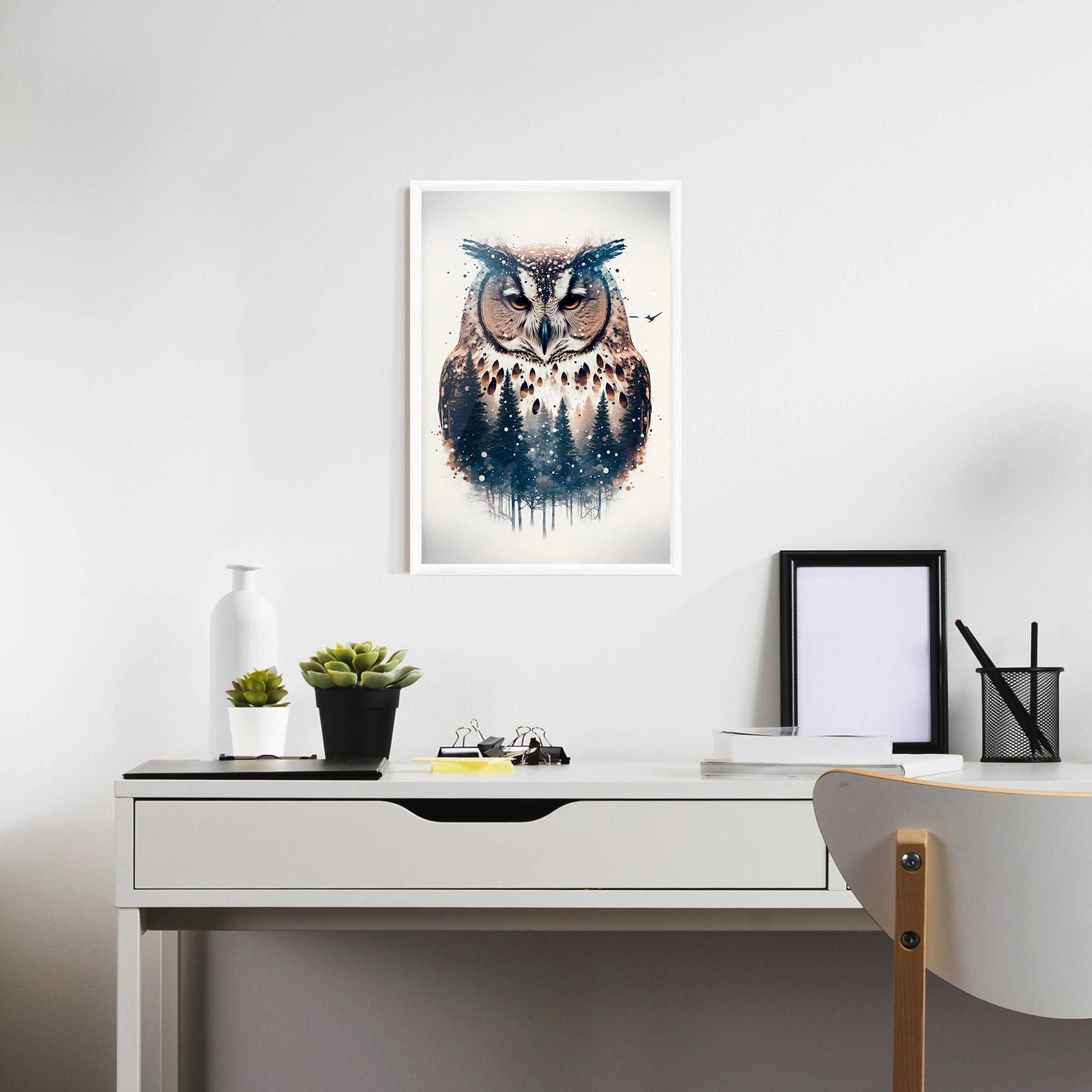Poster Înrămat Owl Portrait mockup 7