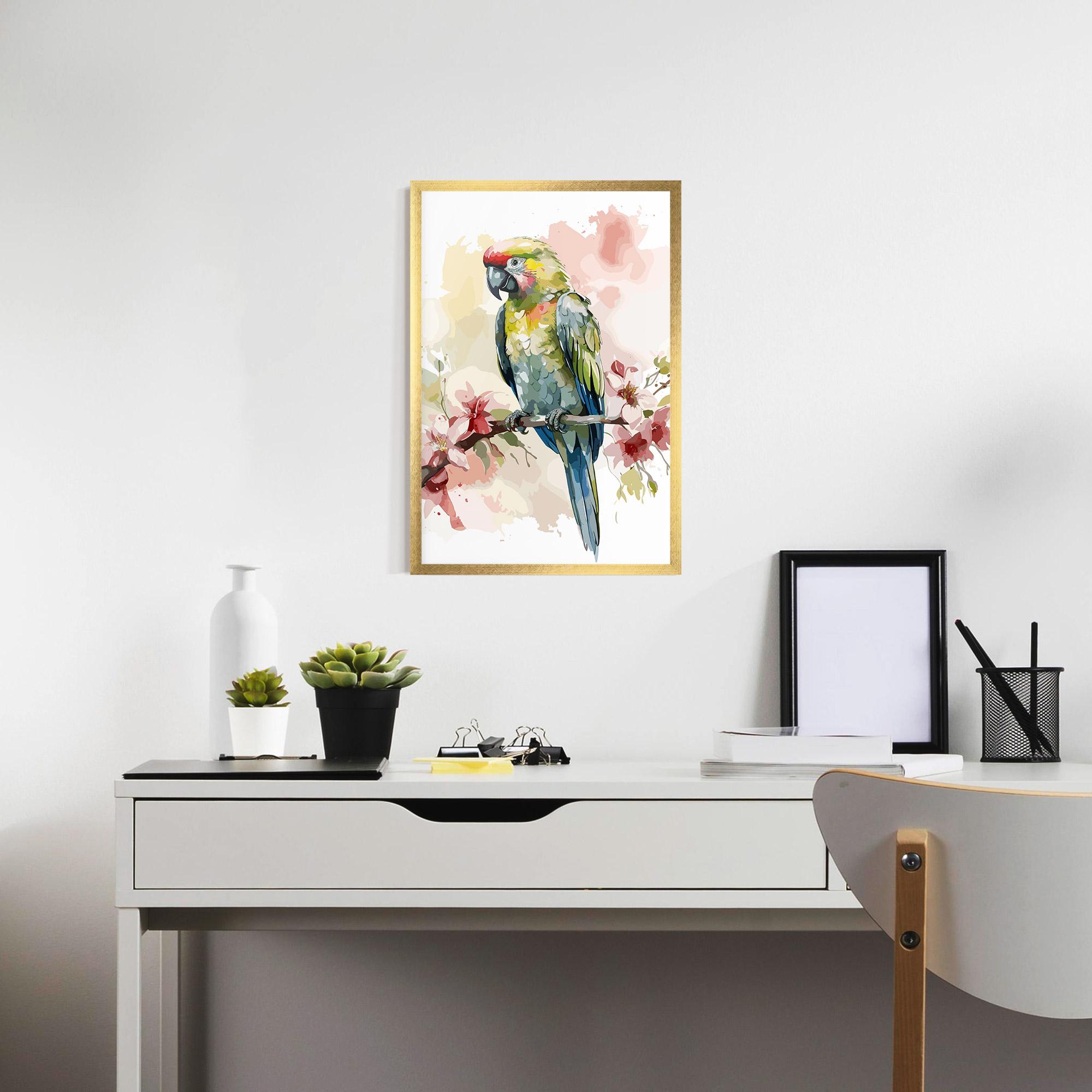 Poster Înrămat Beautiful Parrot mockup 7