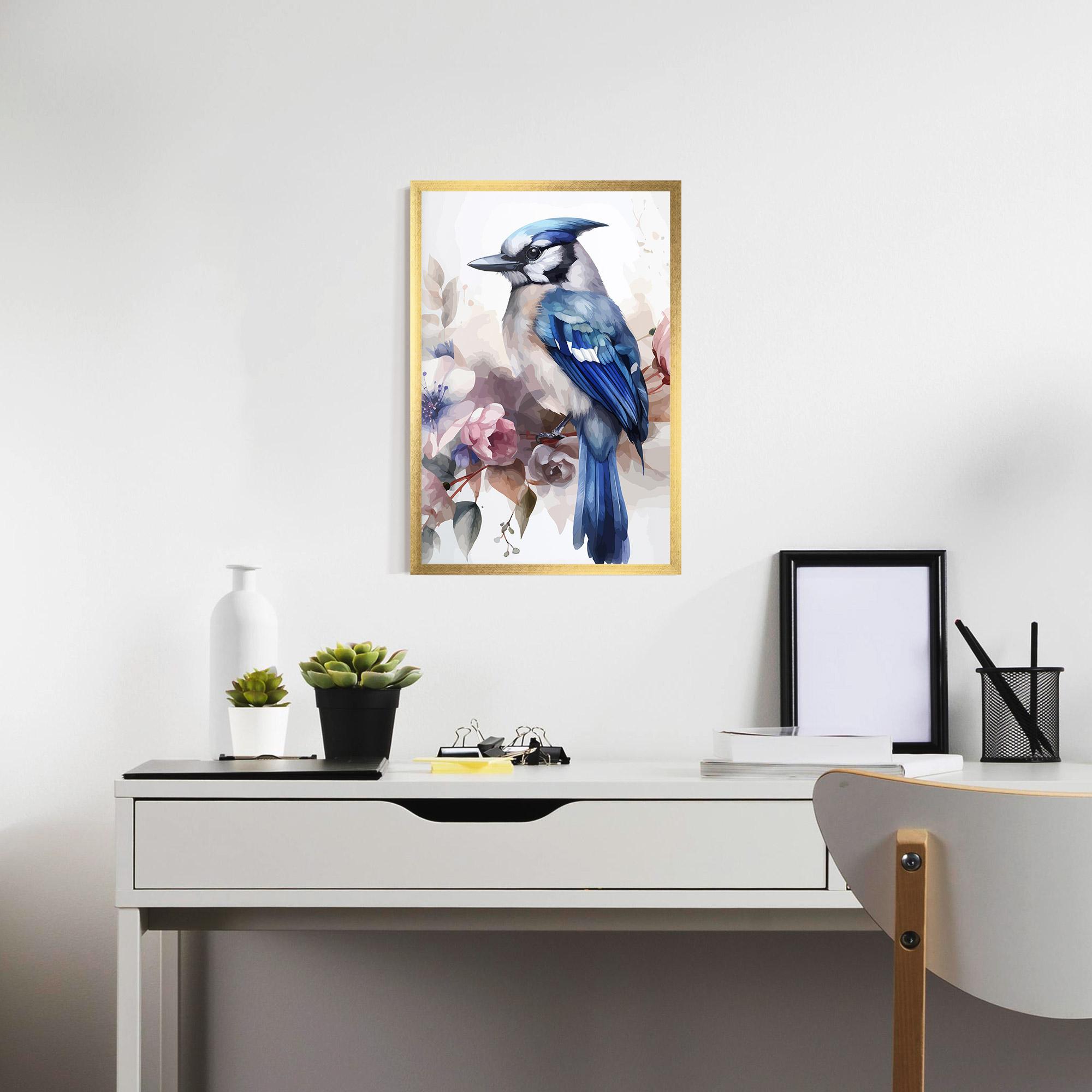 Poster Înrămat Bird Pretty Blue mockup 7