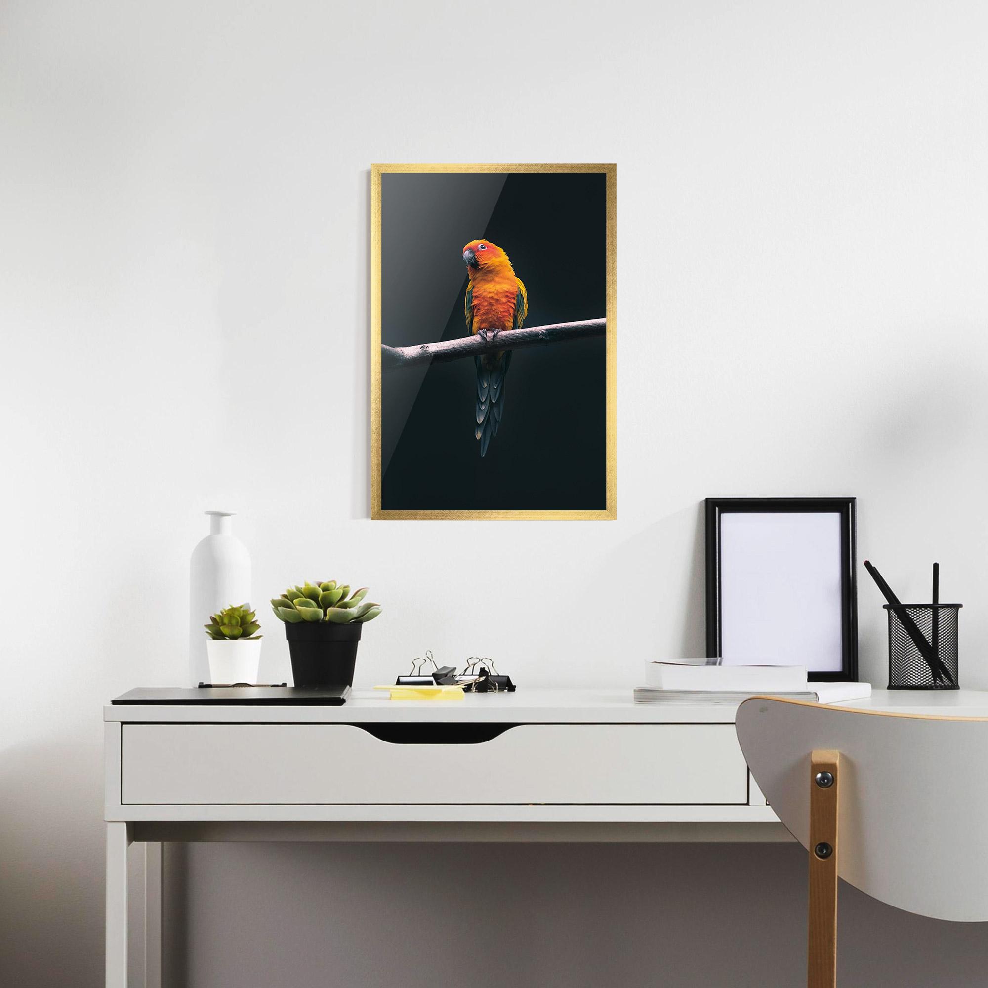 Poster Înrămat Fire Parrot mockup 7