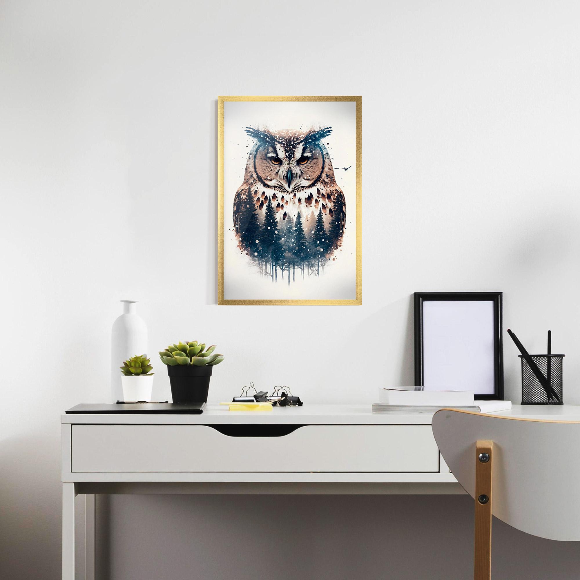 Poster Înrămat Owl Portrait mockup 7