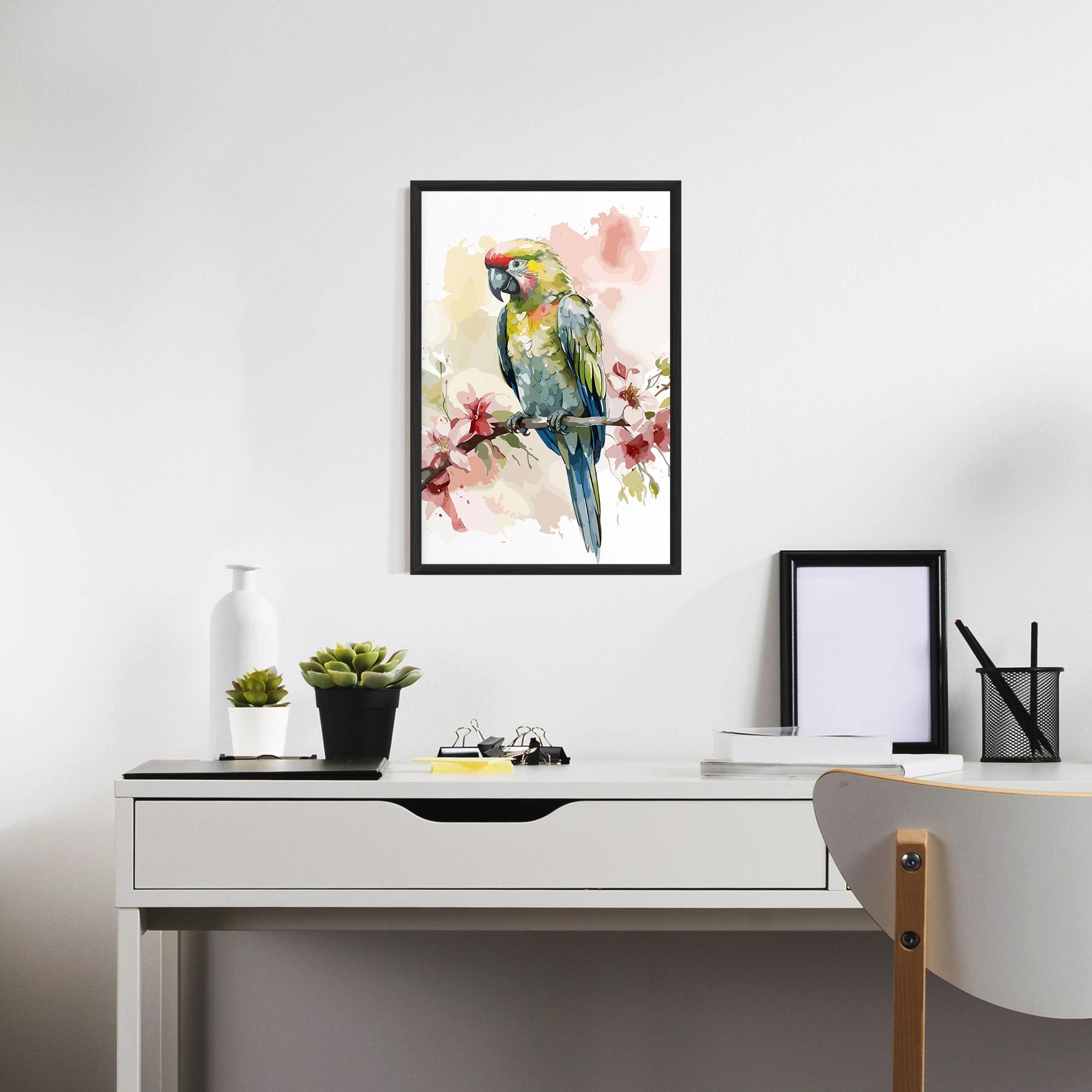 Poster Înrămat Beautiful Parrot mockup 7
