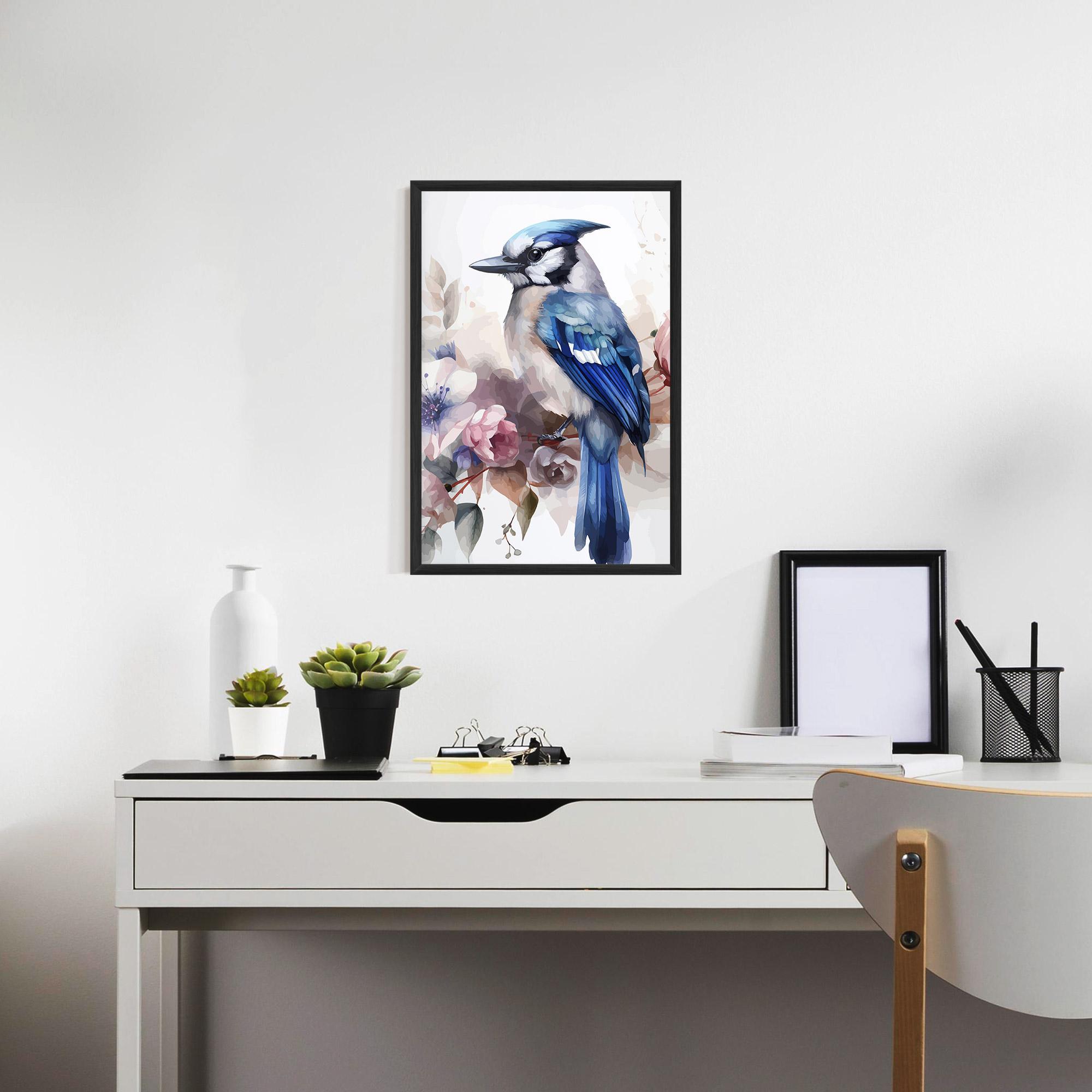 Poster Înrămat Bird Pretty Blue mockup 7