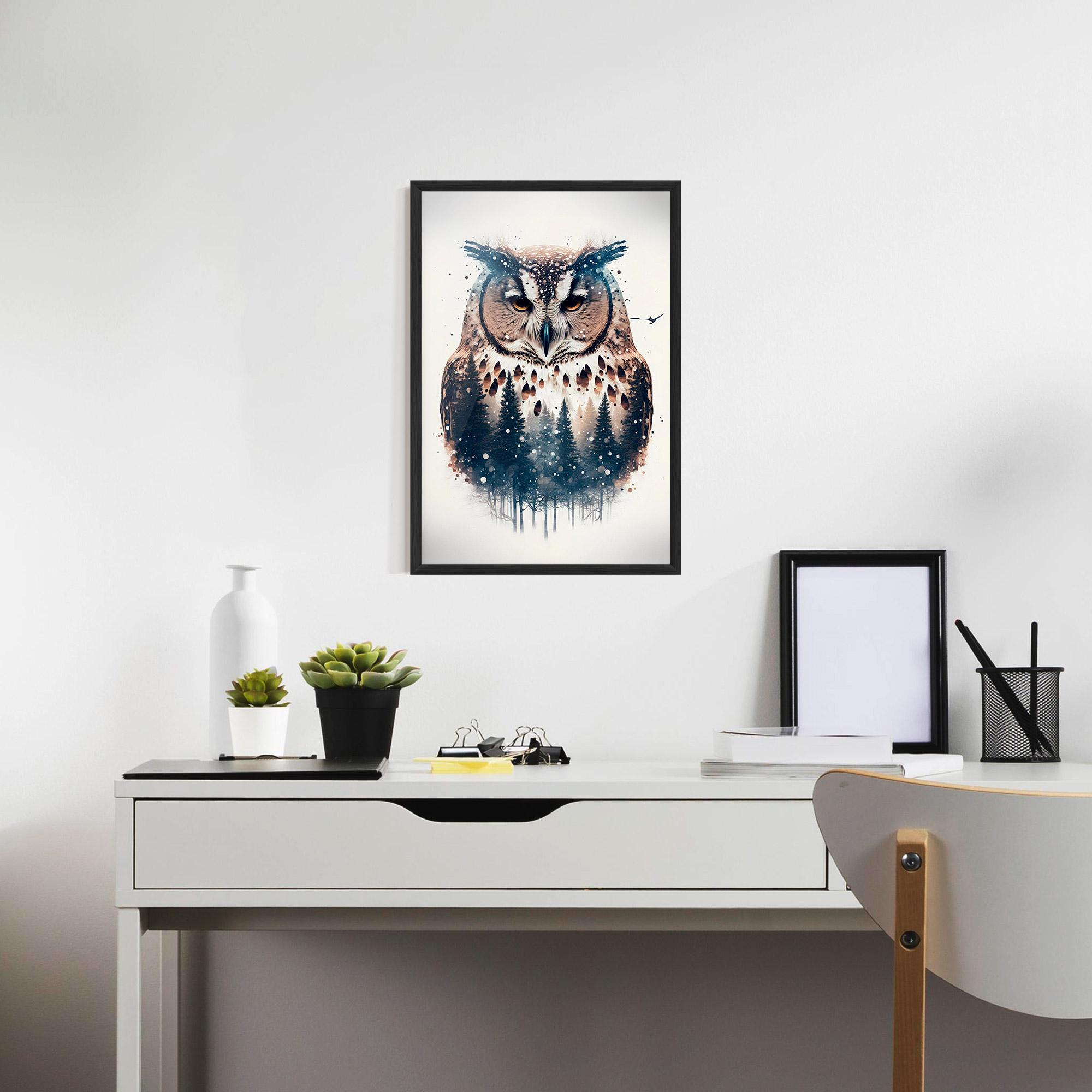 Poster Înrămat Owl Portrait mockup 7