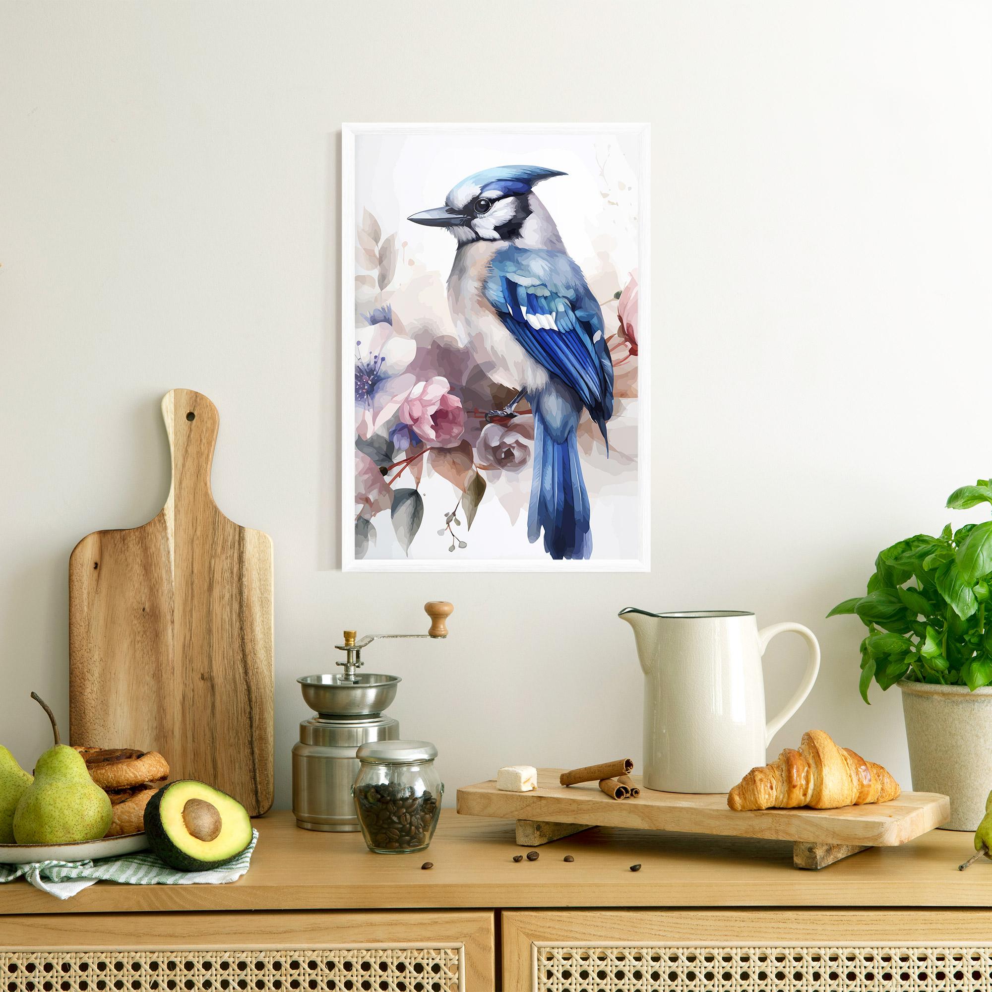 Poster Înrămat Bird Pretty Blue mockup 8