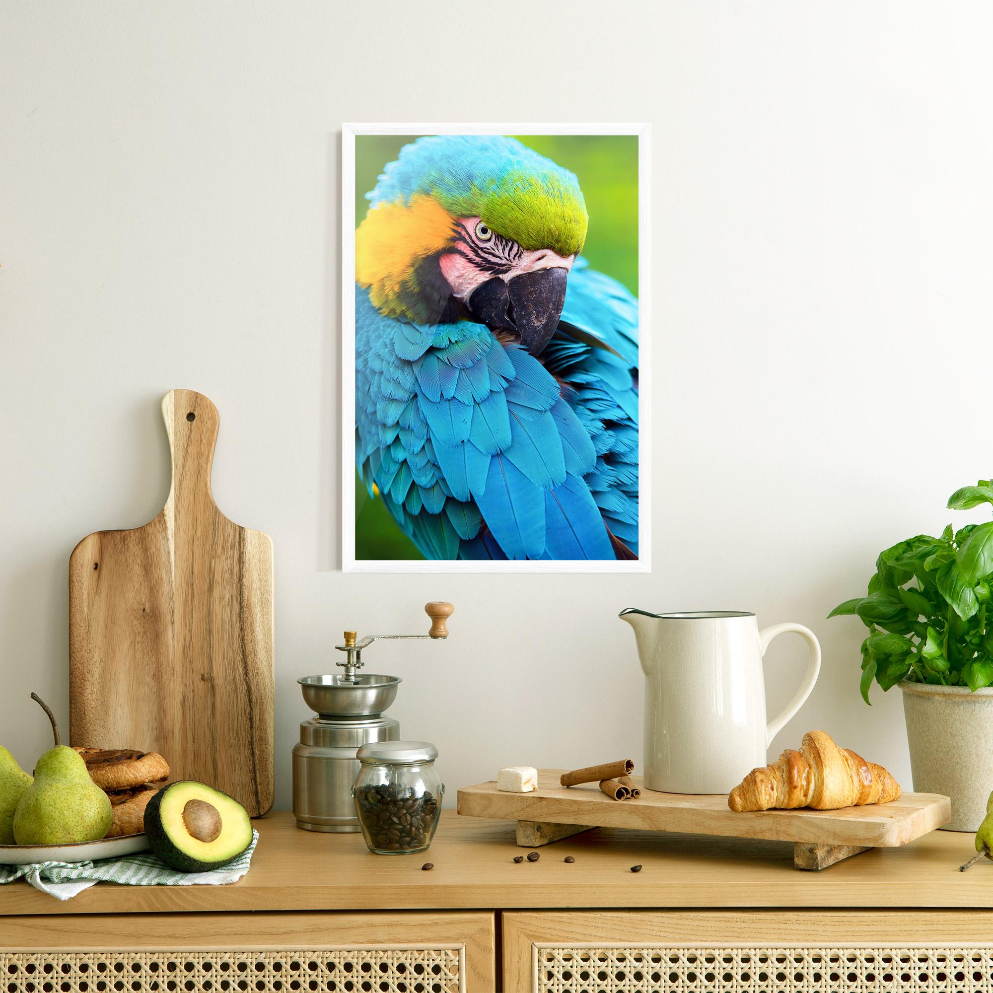 Poster Înrămat Blue Parrot mockup 8