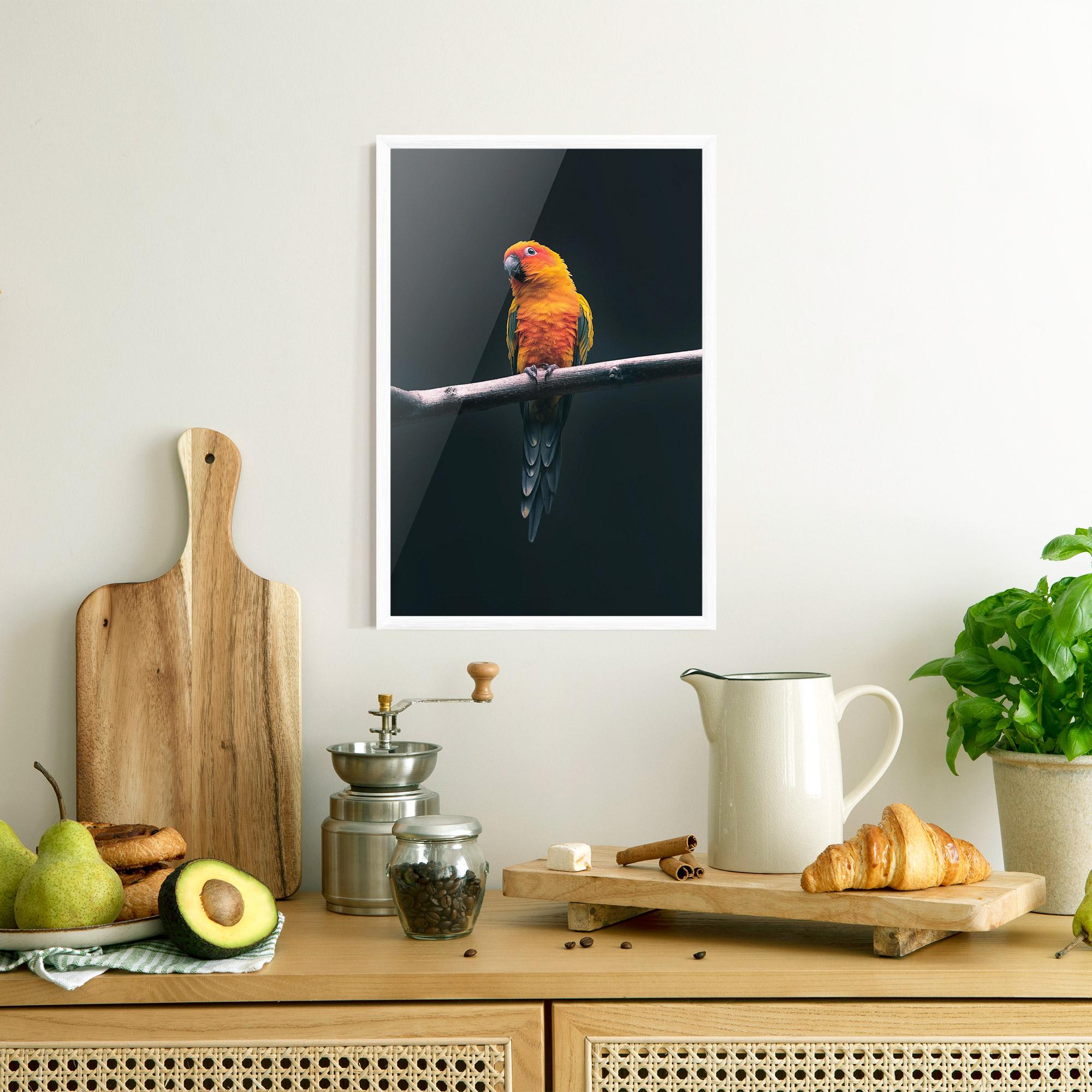 Poster Înrămat Fire Parrot mockup 8