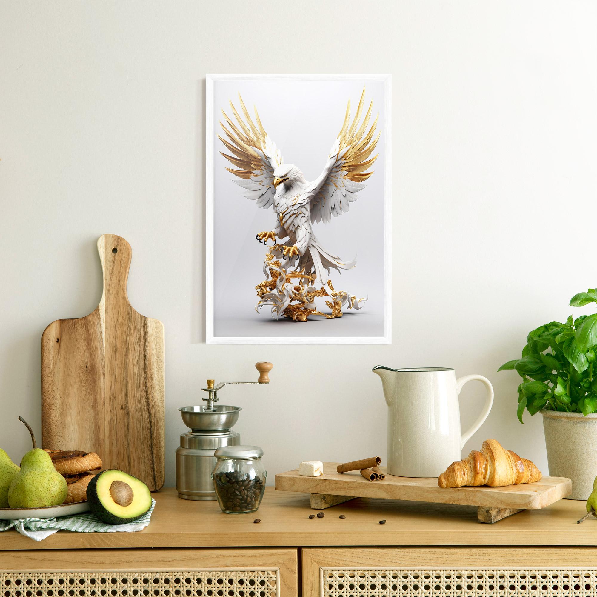 Poster Înrămat Gold 3d Eagle mockup 8