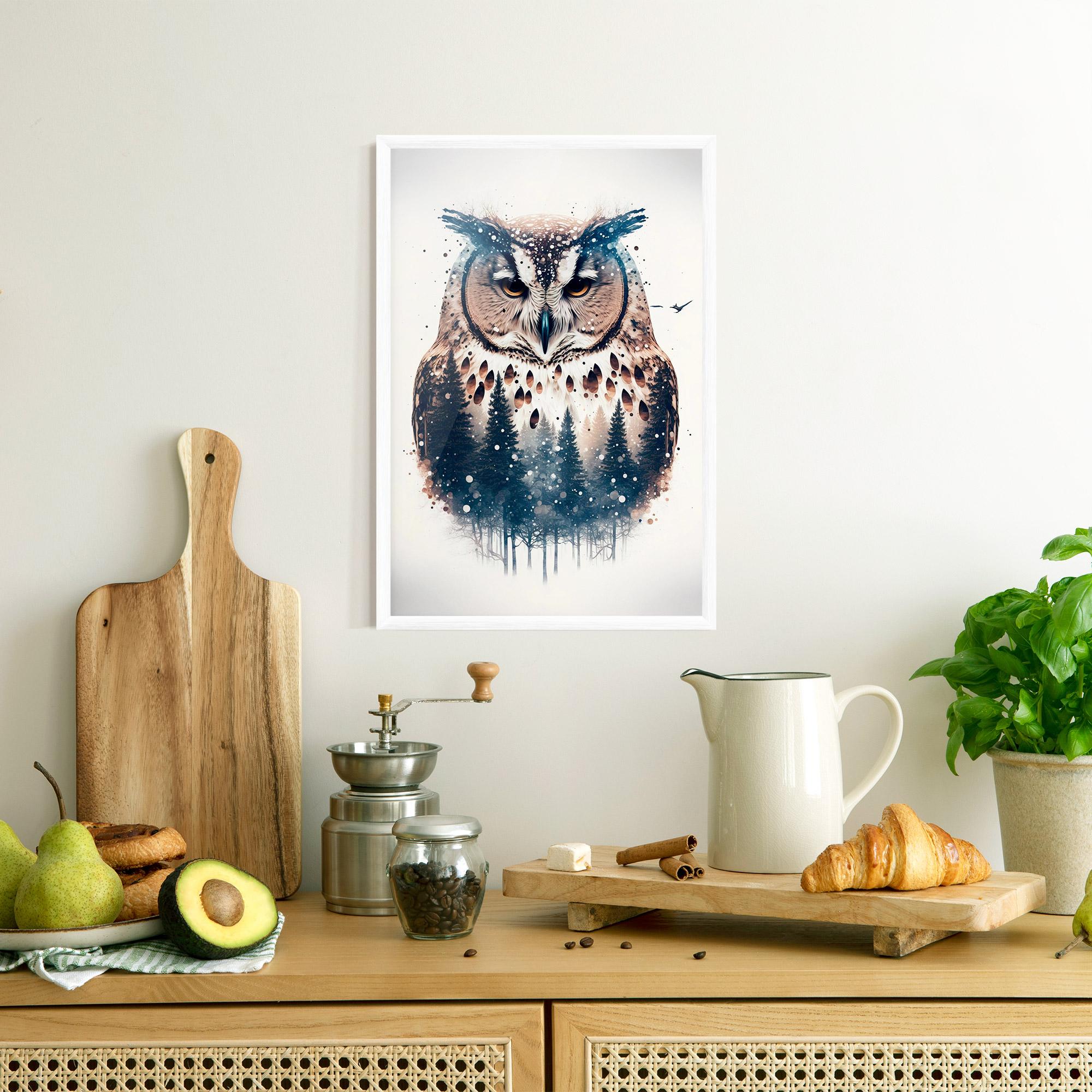 Poster Înrămat Owl Portrait mockup 8