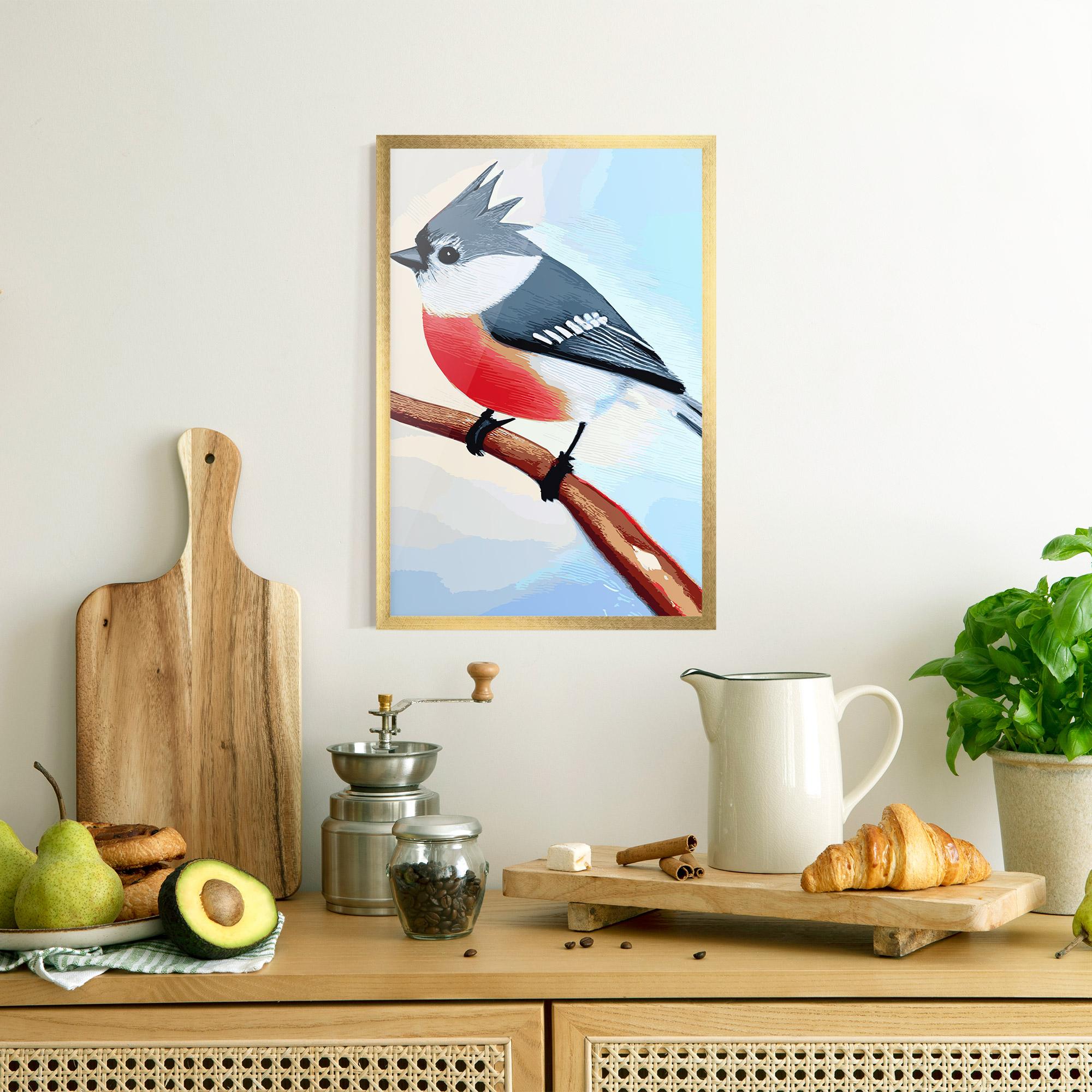 Poster Înrămat Blue Bird Painting mockup 8