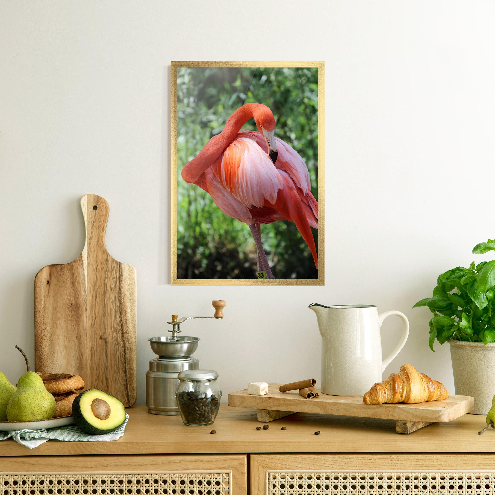 Poster Înrămat Red Flamingo mockup 8