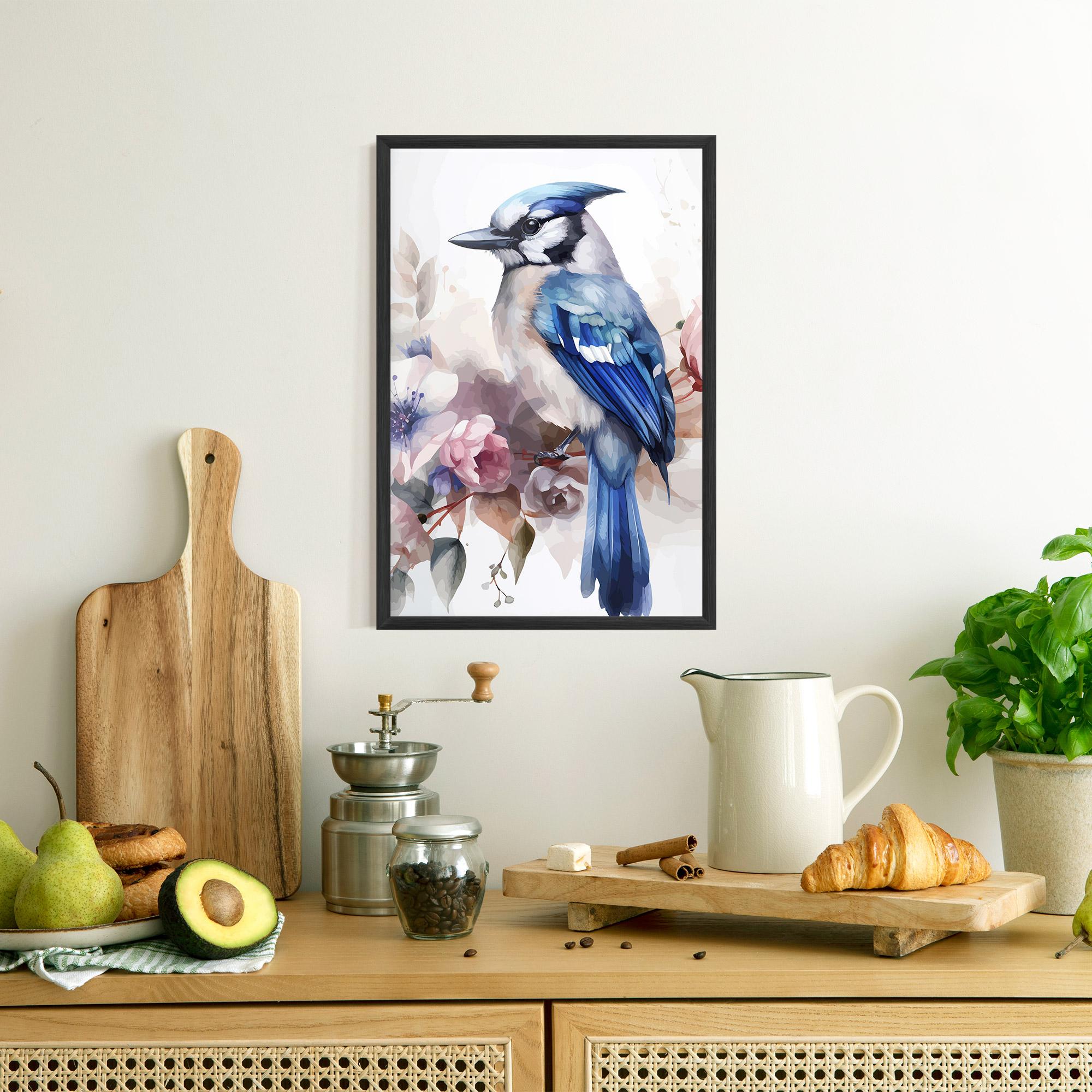 Poster Înrămat Bird Pretty Blue mockup 8