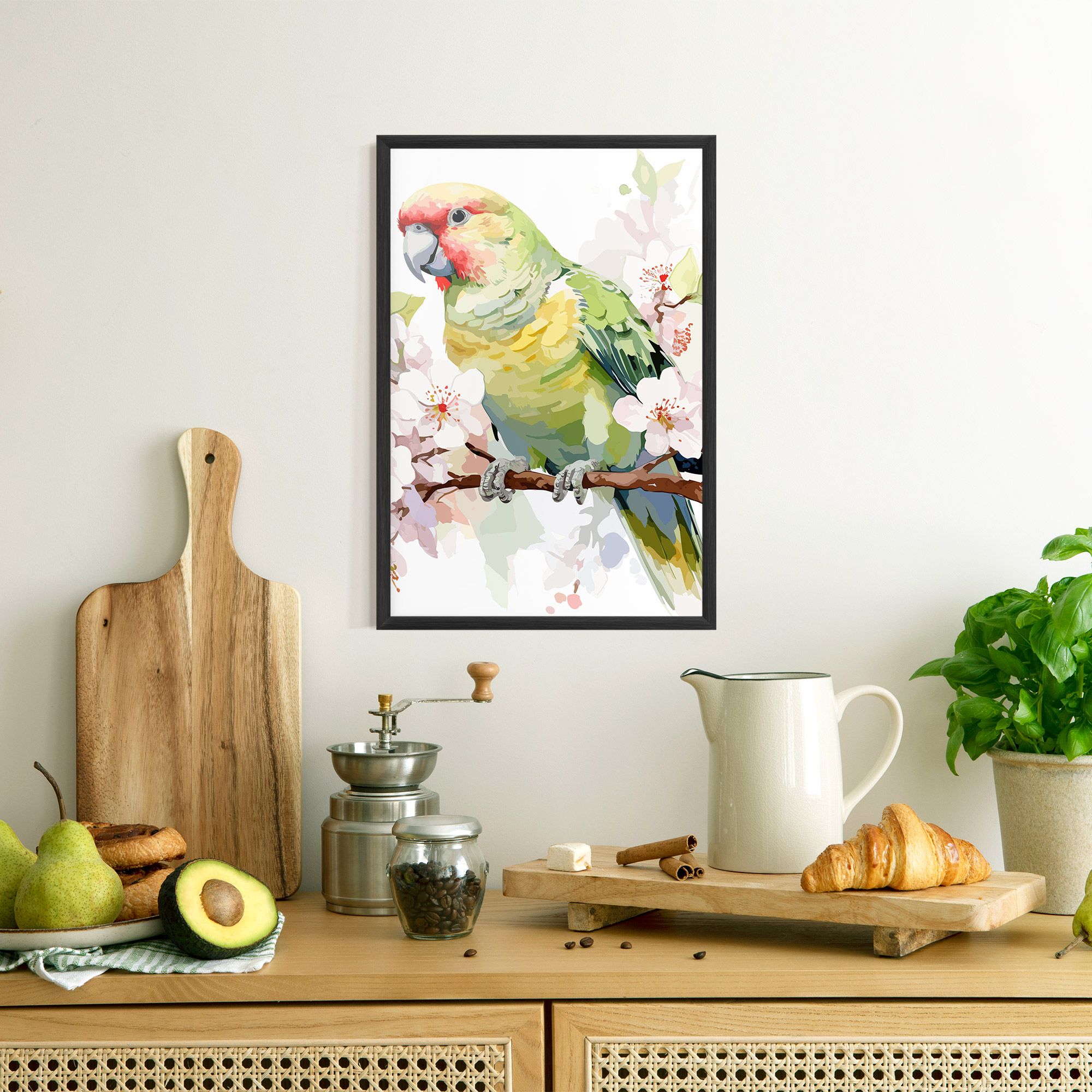 Cute Green Parrot mockup 8