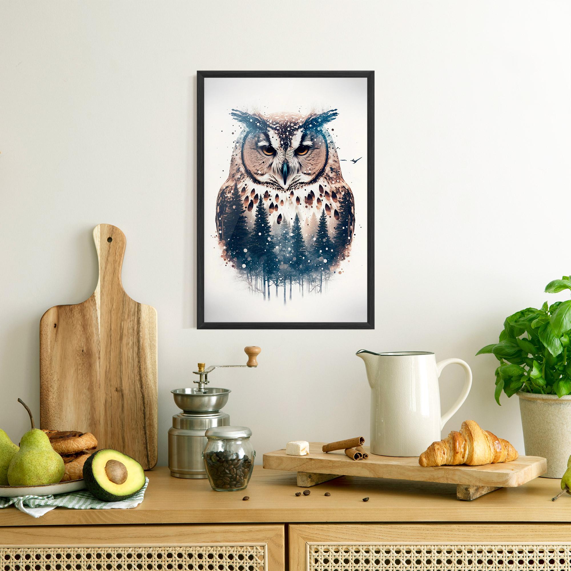 Poster Înrămat Owl Portrait mockup 8