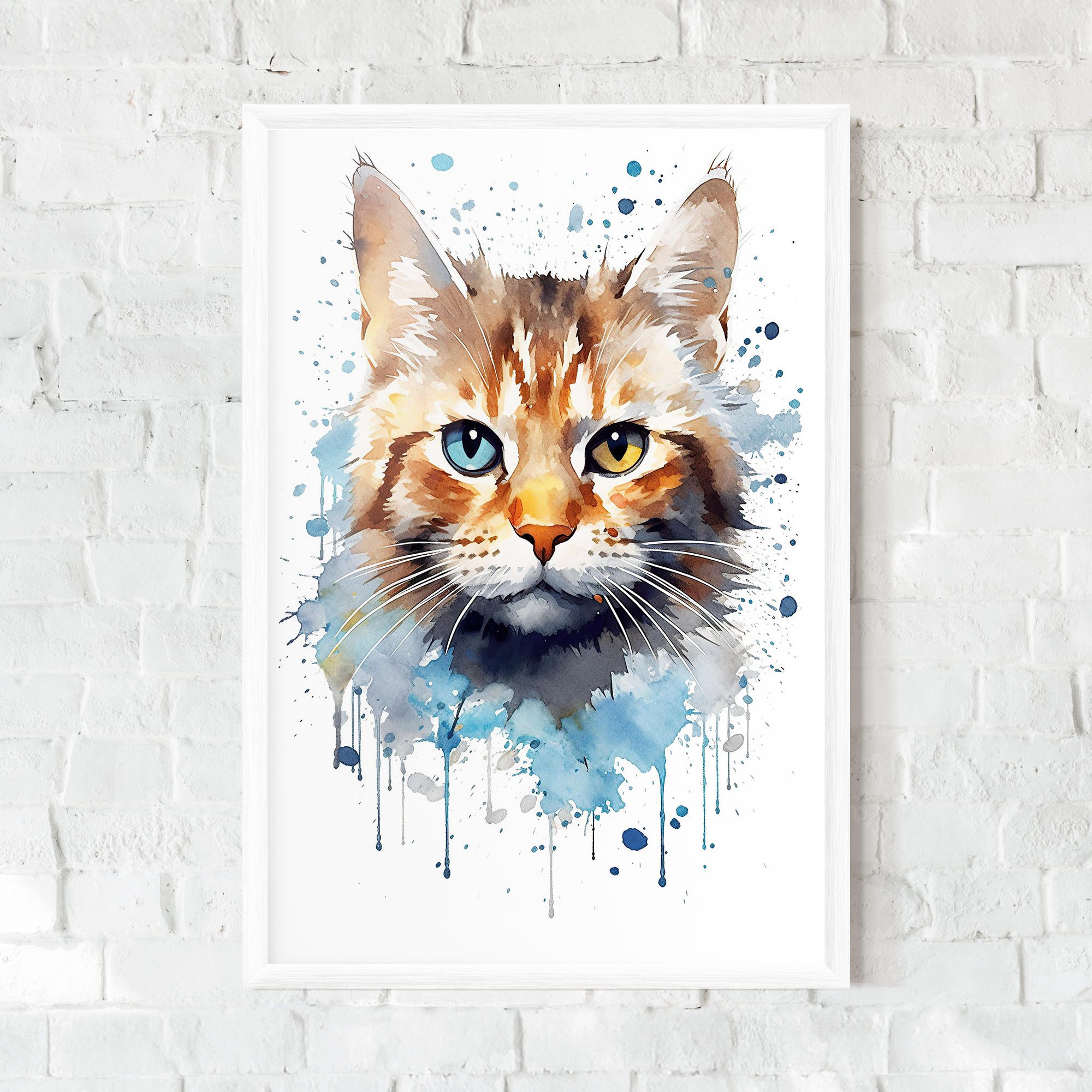 Orange Blue Eyes Cat mockup 0