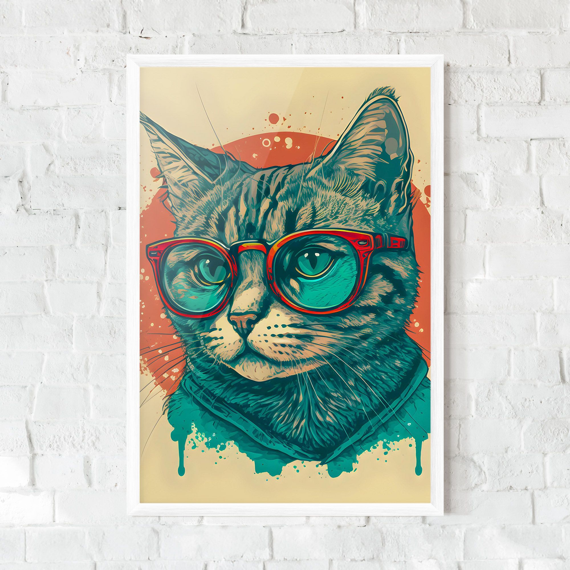 Red Glasses Cat mockup 0