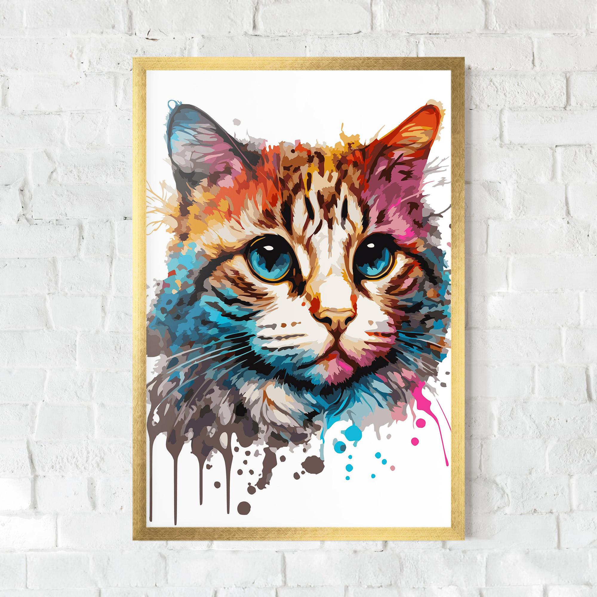 Poster Înrămat Blue Eyes Cat mockup 0