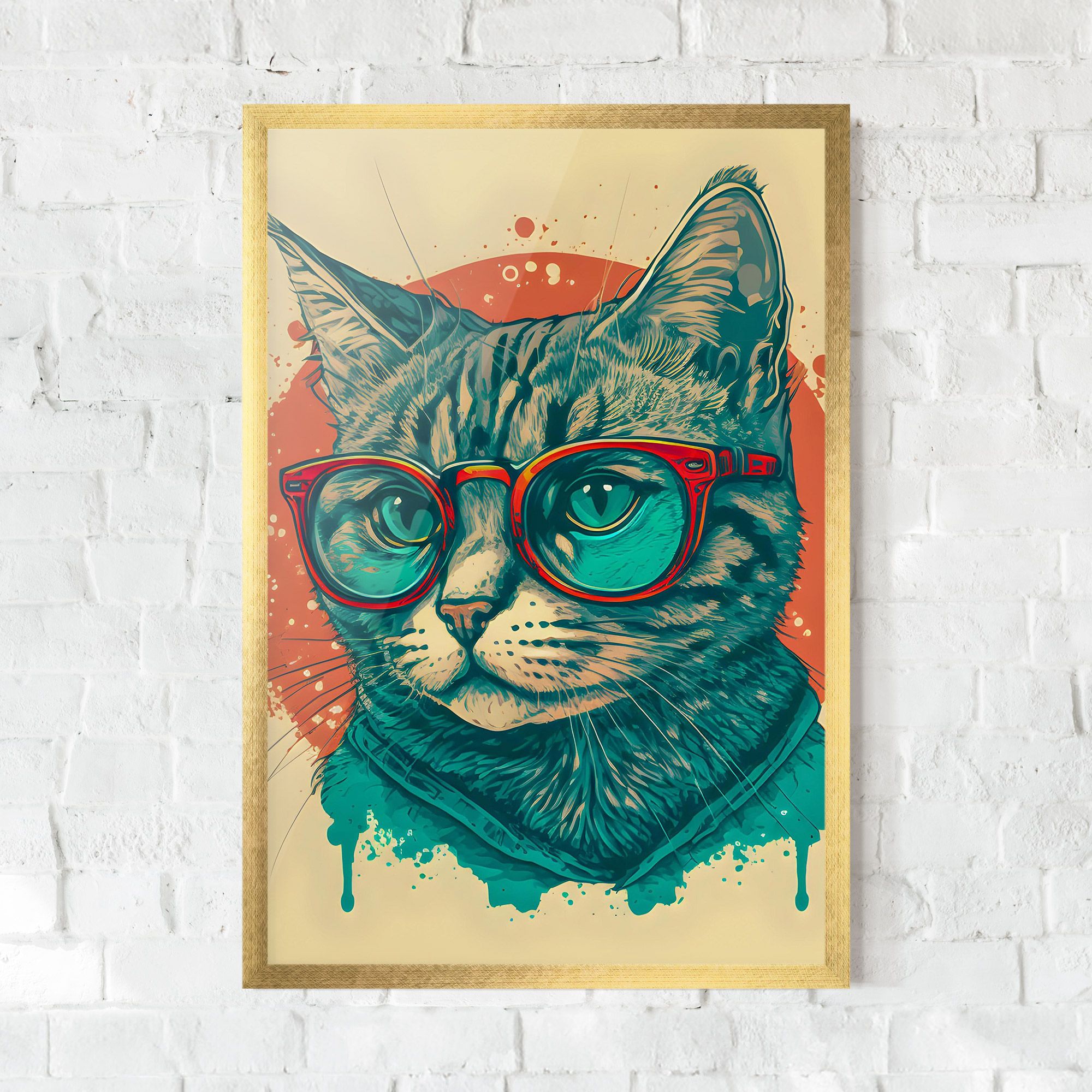 Red Glasses Cat mockup 0