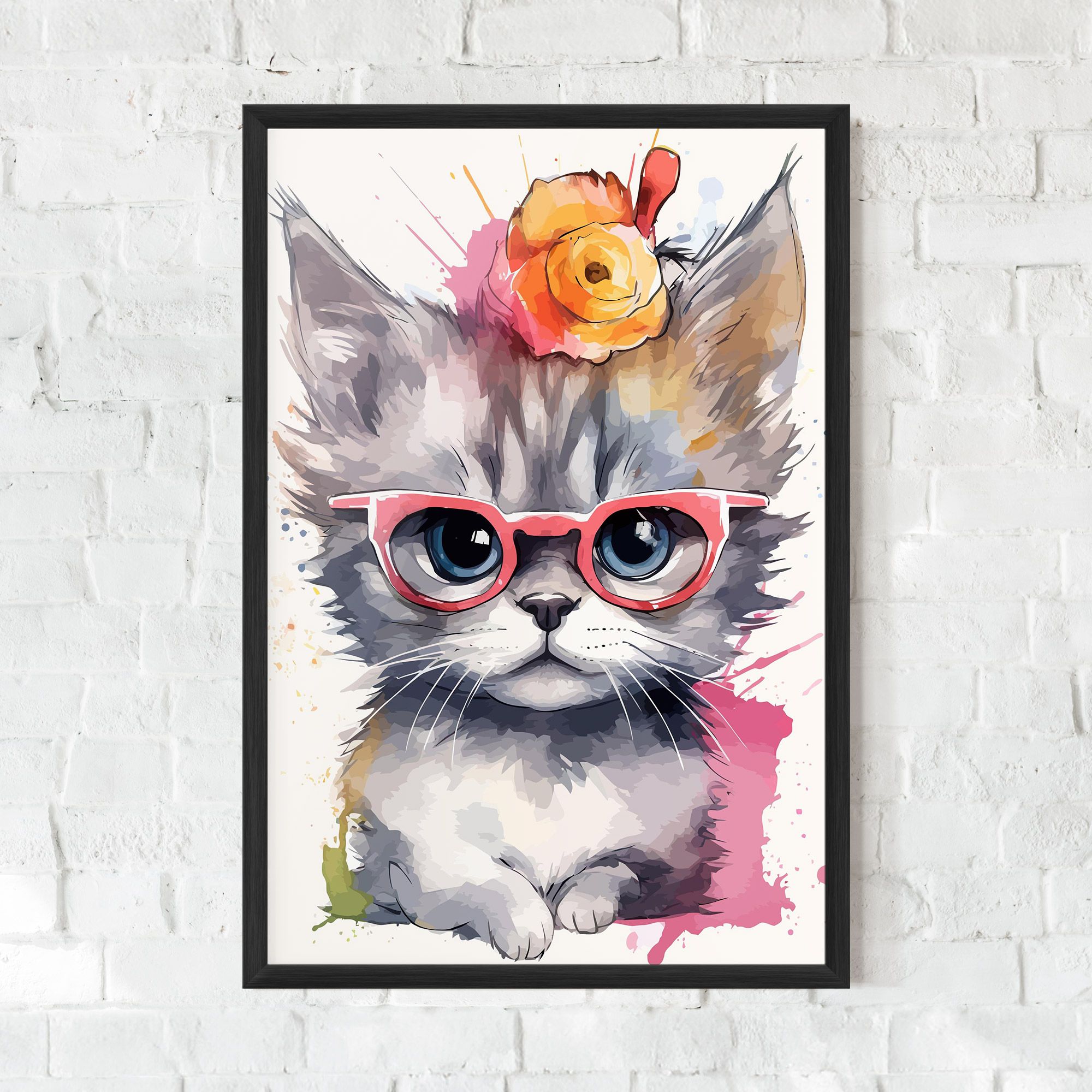 Adorable Grey Cat mockup 0