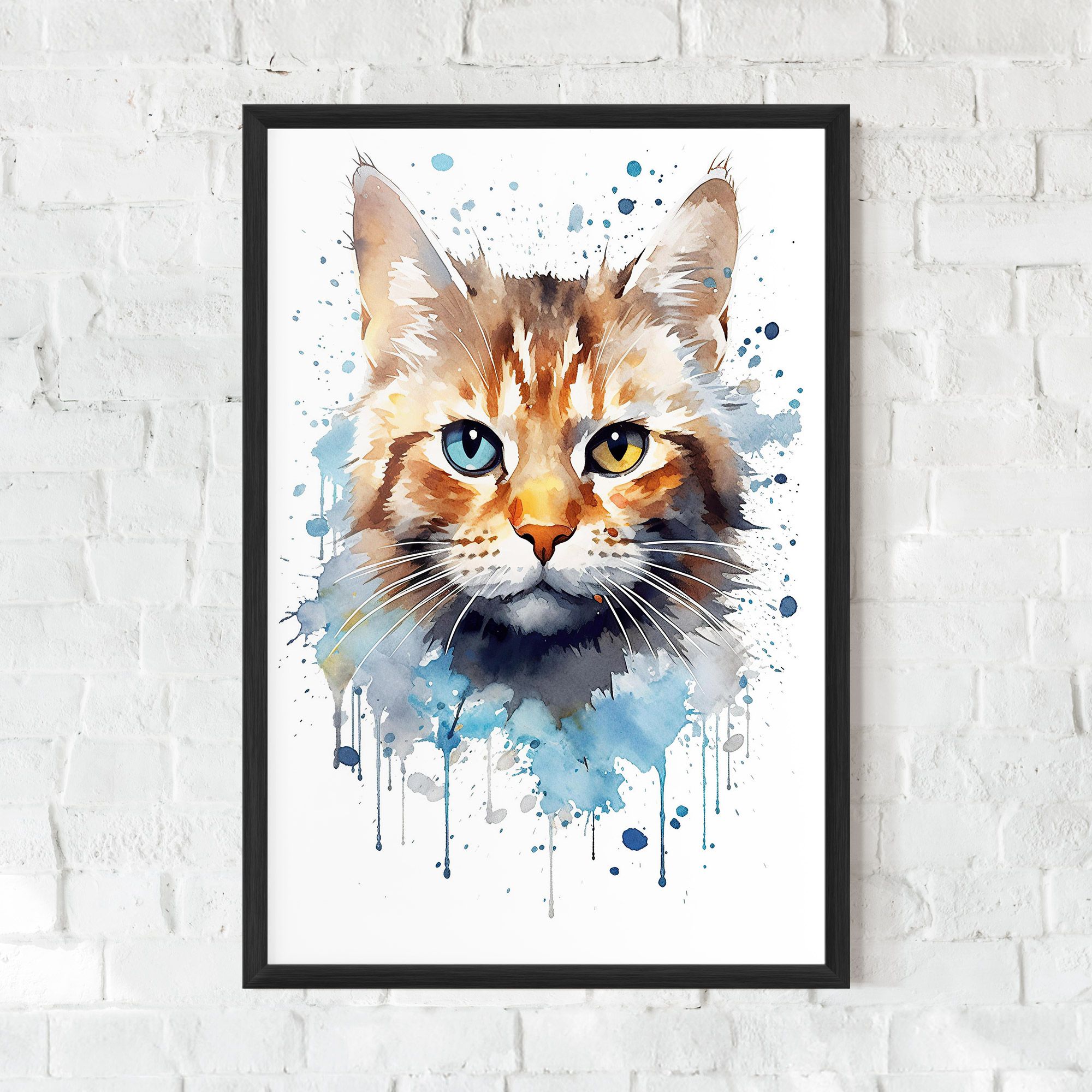 Orange Blue Eyes Cat mockup 0