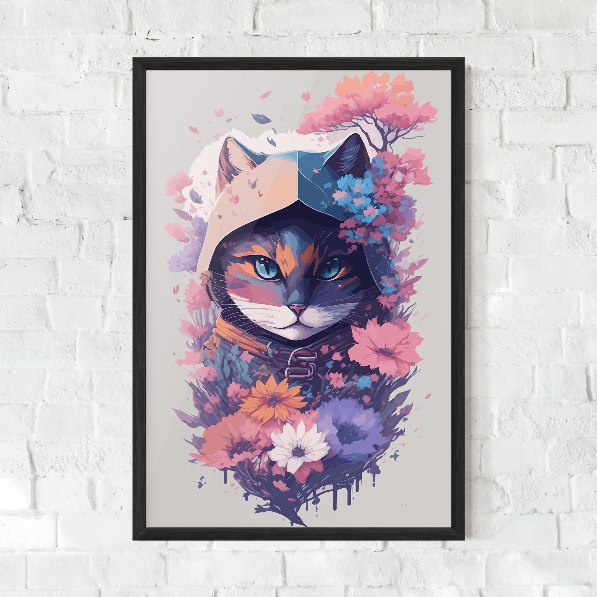 Poster Înrămat Purple Cat mockup 0