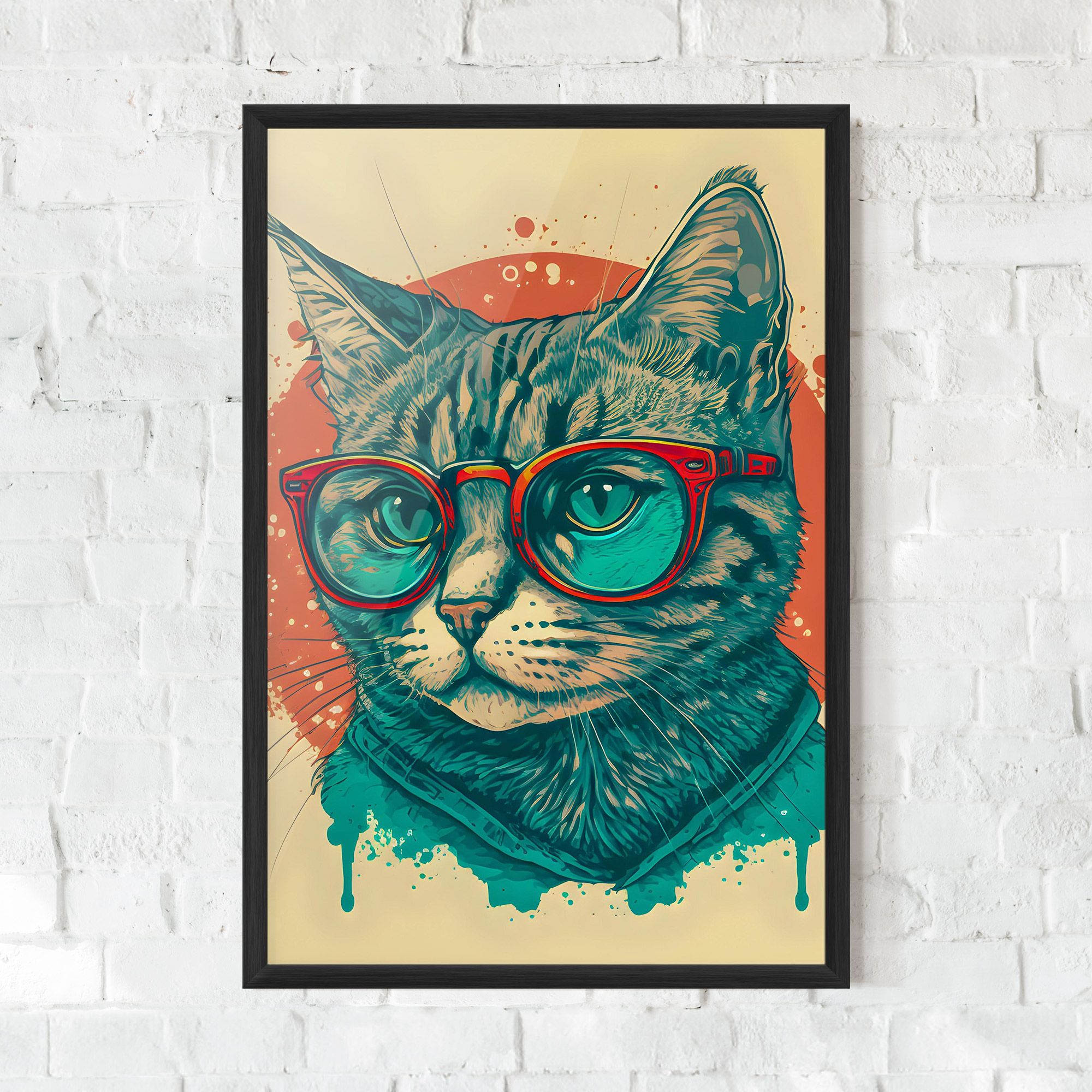 Red Glasses Cat mockup 0