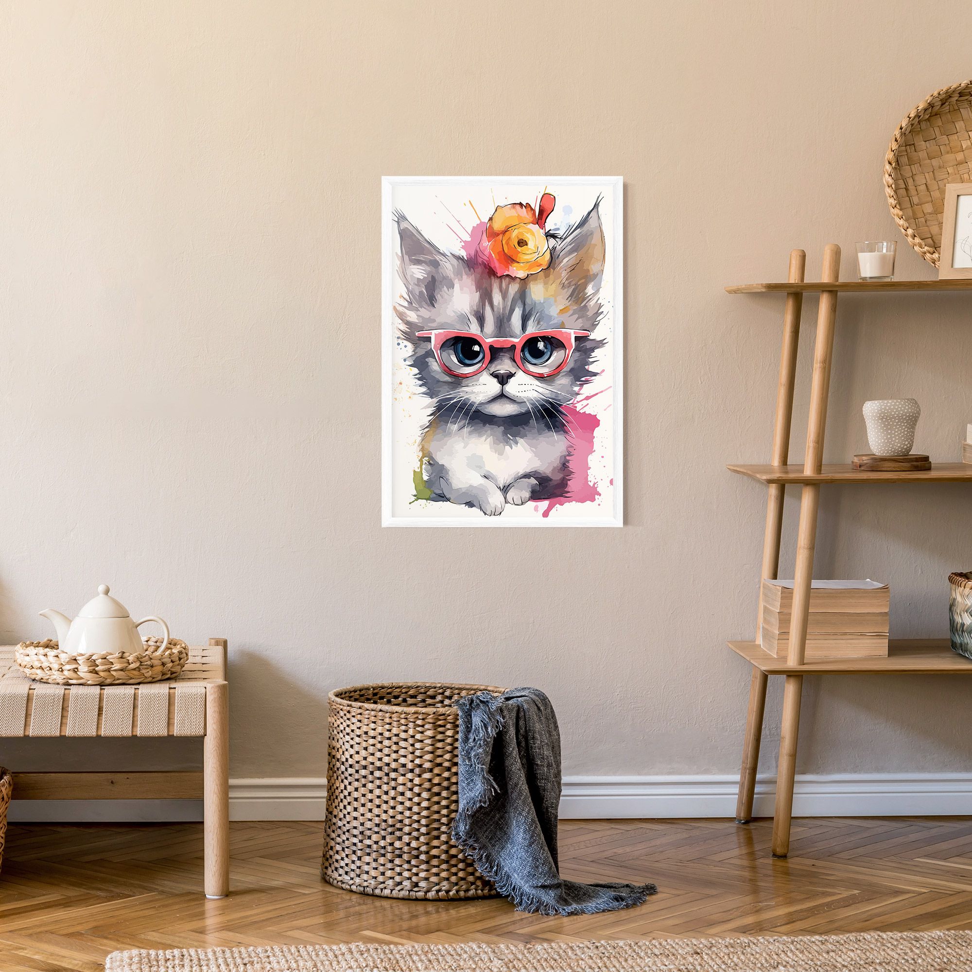 Adorable Grey Cat mockup 9