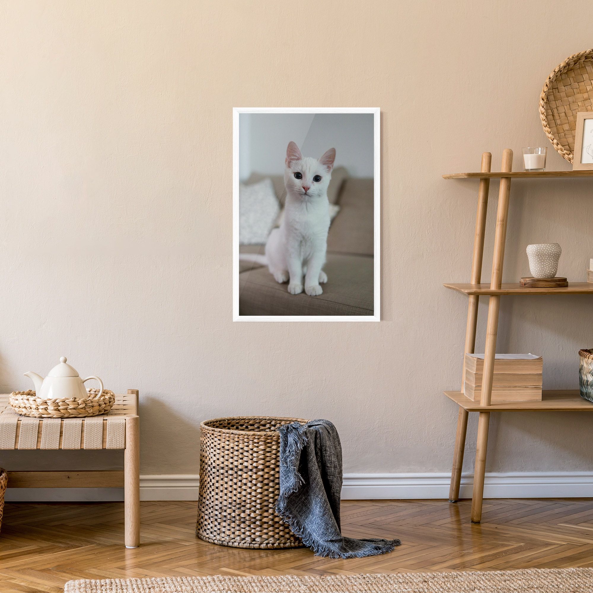 Beautiful White Cat mockup 9