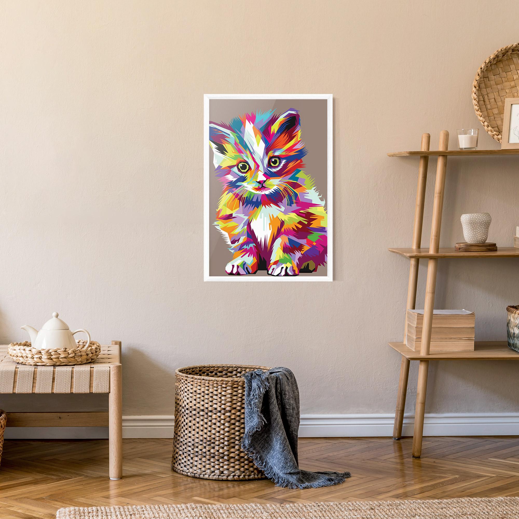 Poster Înrămat Colorful Cat mockup 9