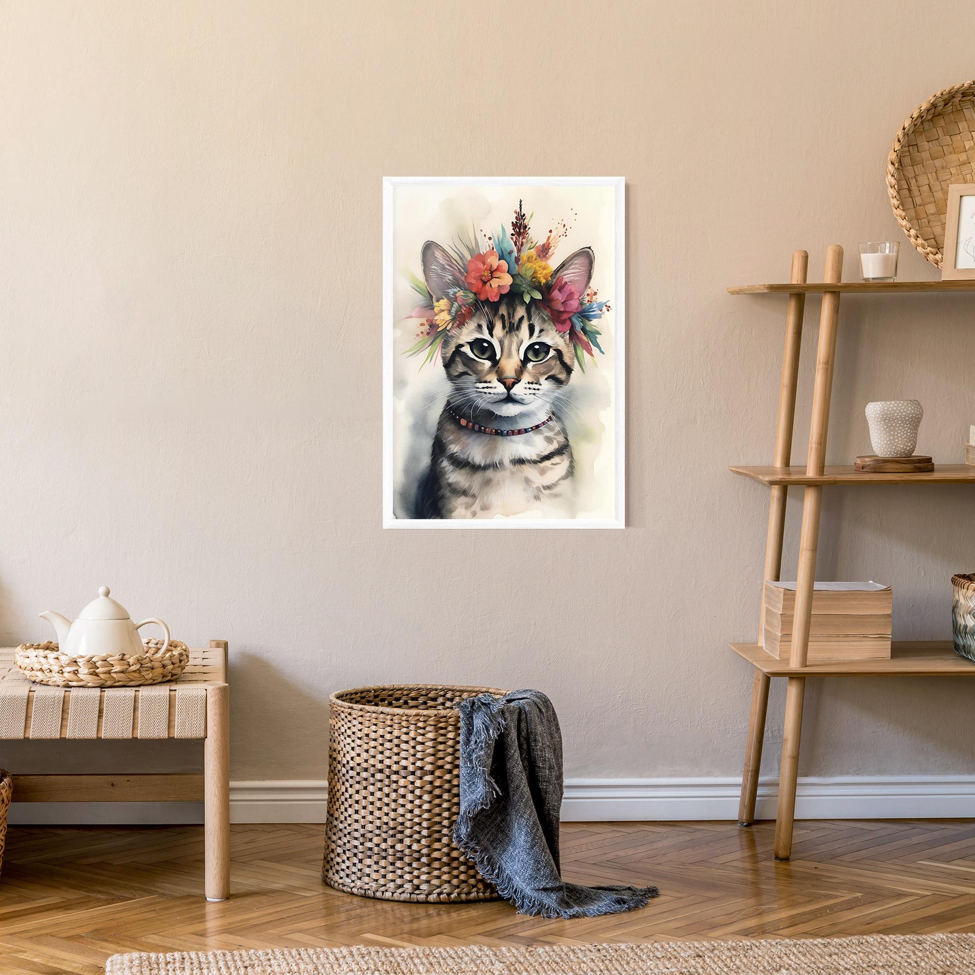 Poster Înrămat Flower Cat Art mockup 9