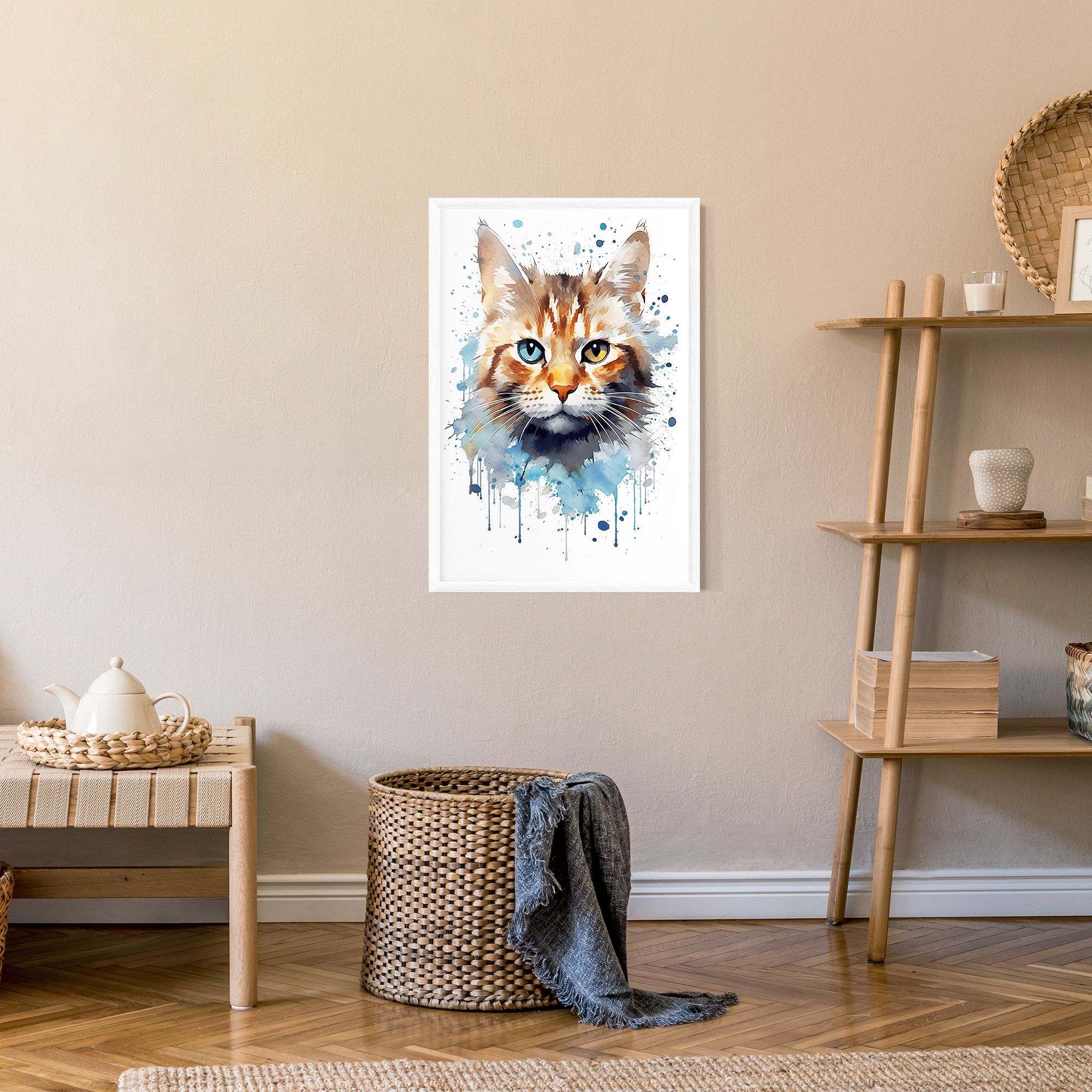 Orange Blue Eyes Cat mockup 9