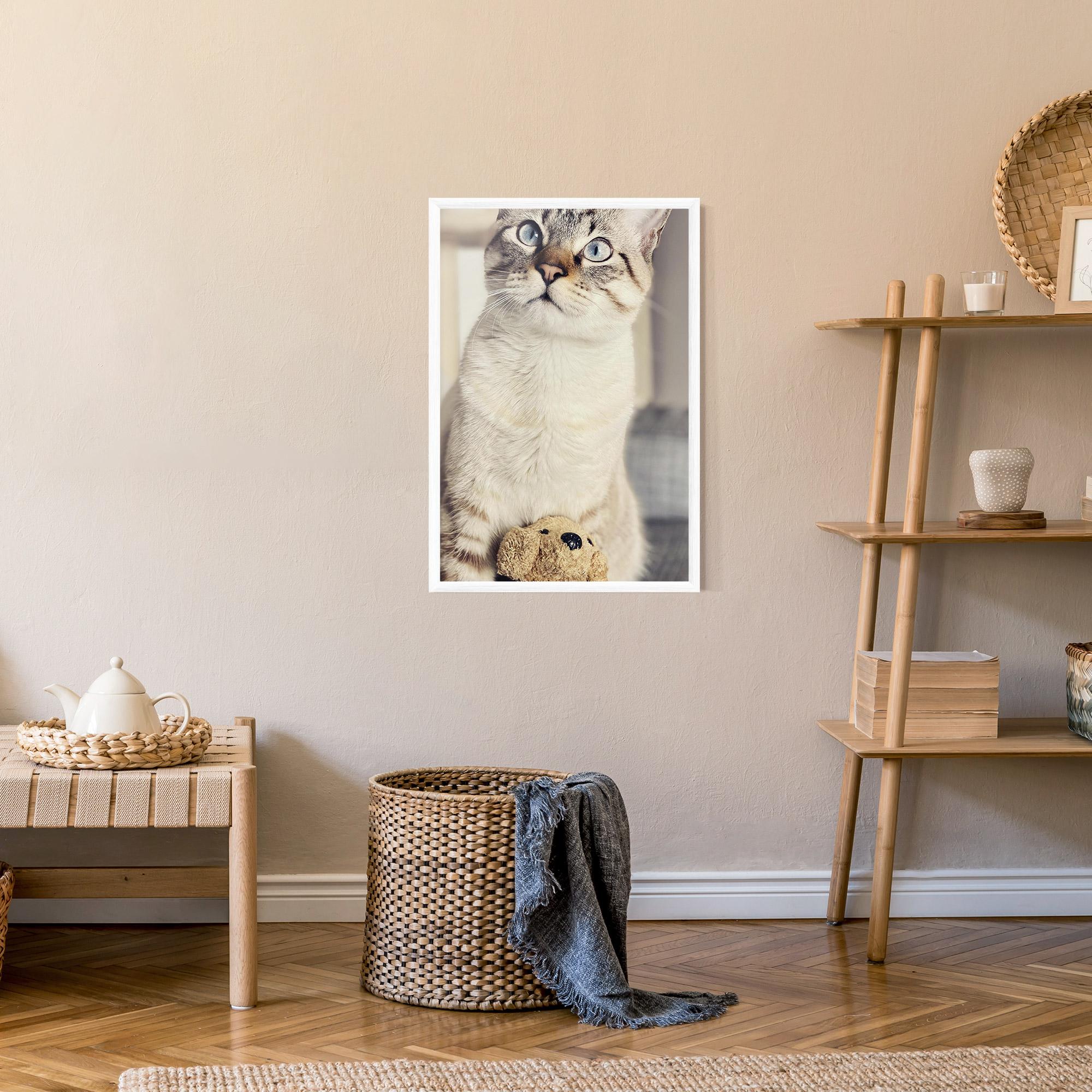 Poster Înrămat Pretty Blue Eyes Cat mockup 9