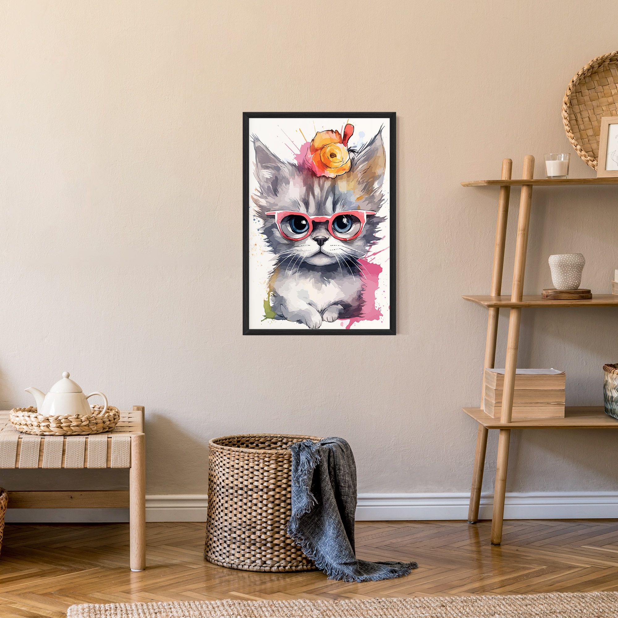 Adorable Grey Cat mockup 9
