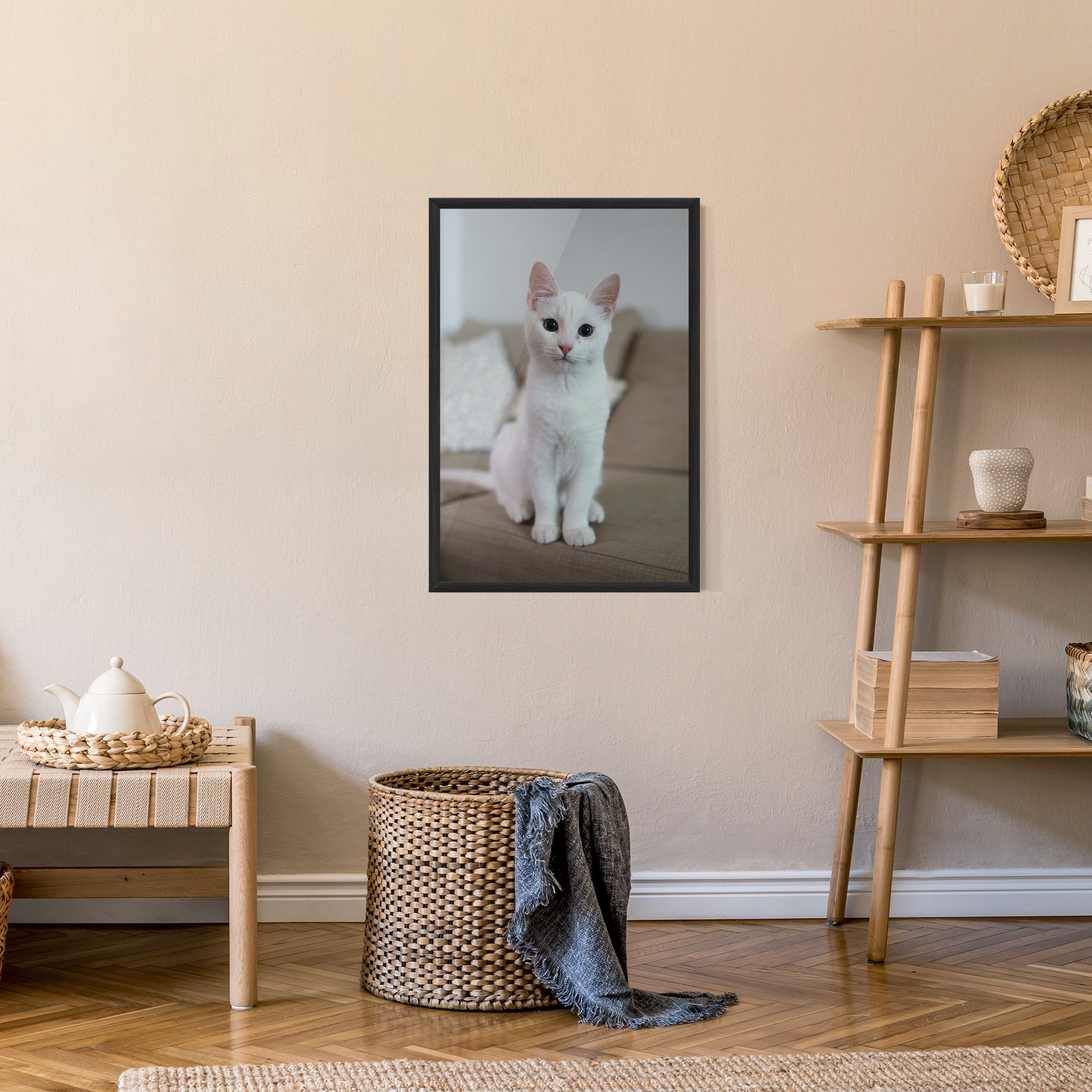 Beautiful White Cat mockup 9