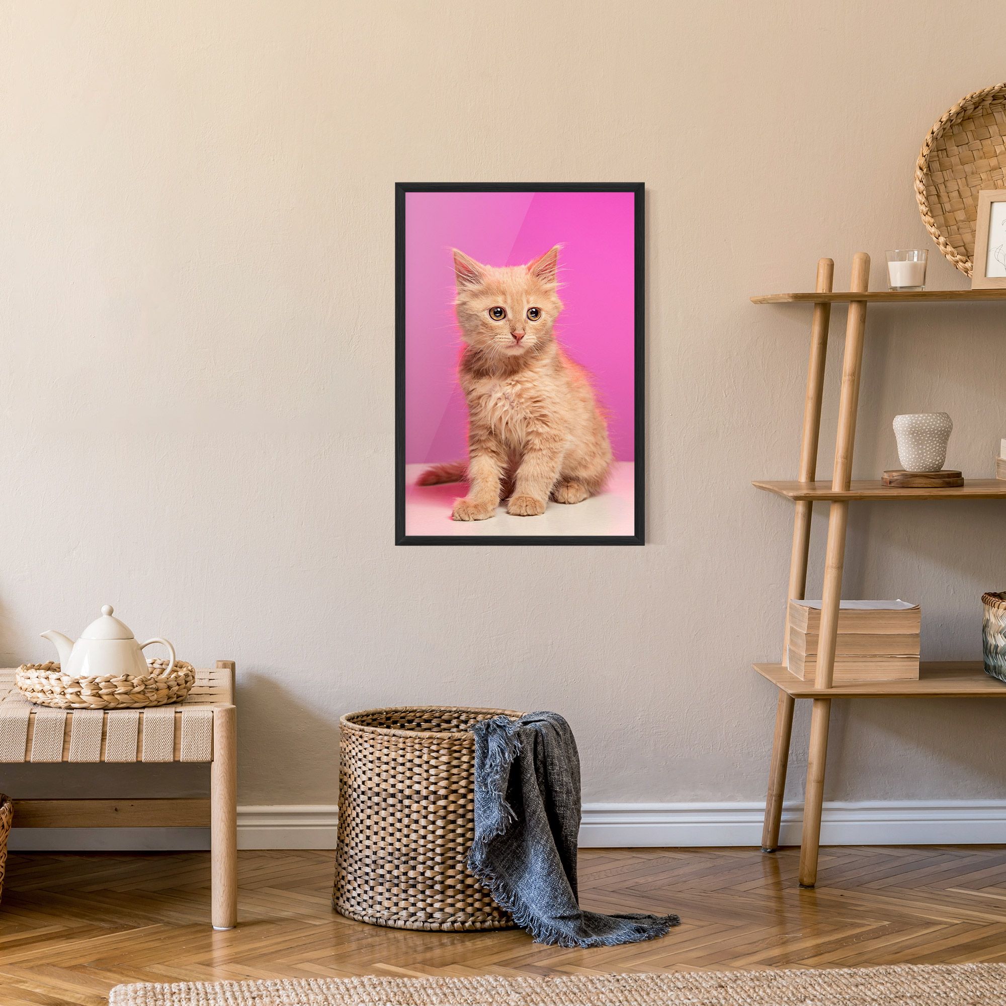 Orange Cat On Pink mockup 9