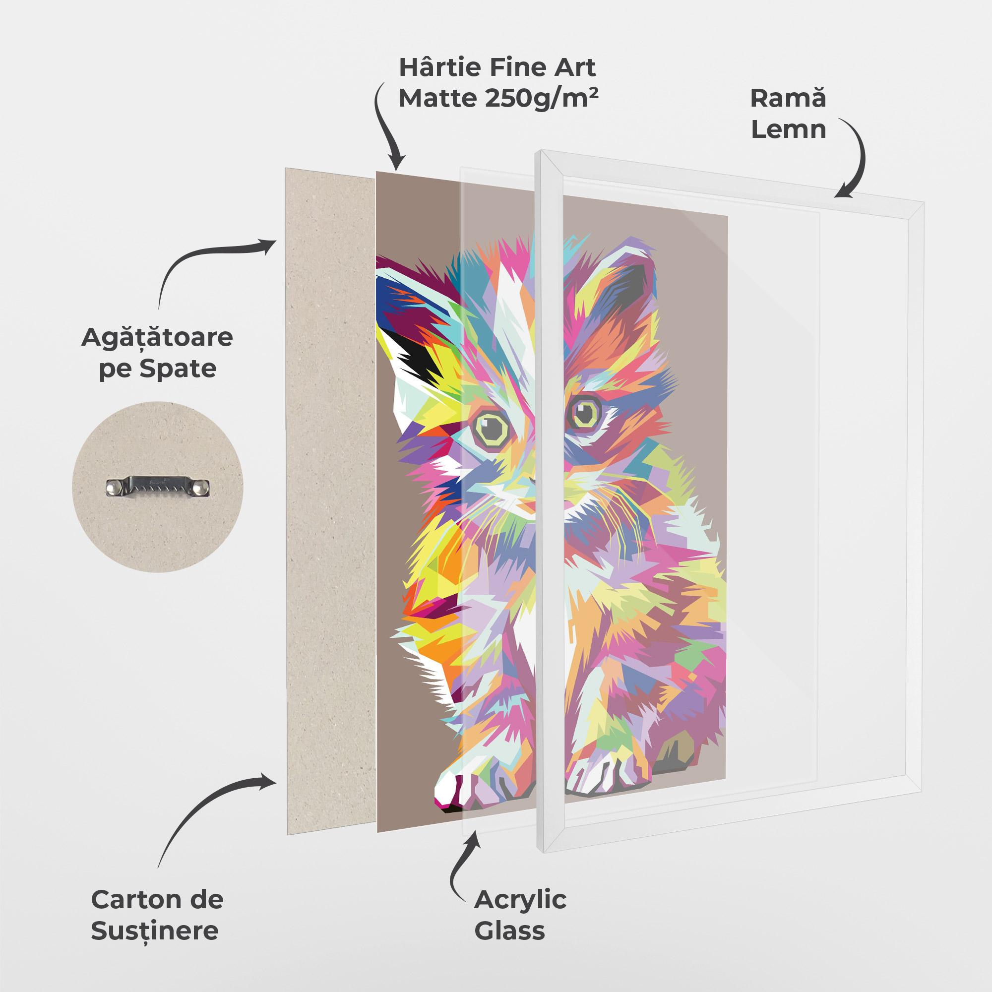 Poster Înrămat Colorful Cat mockup 1