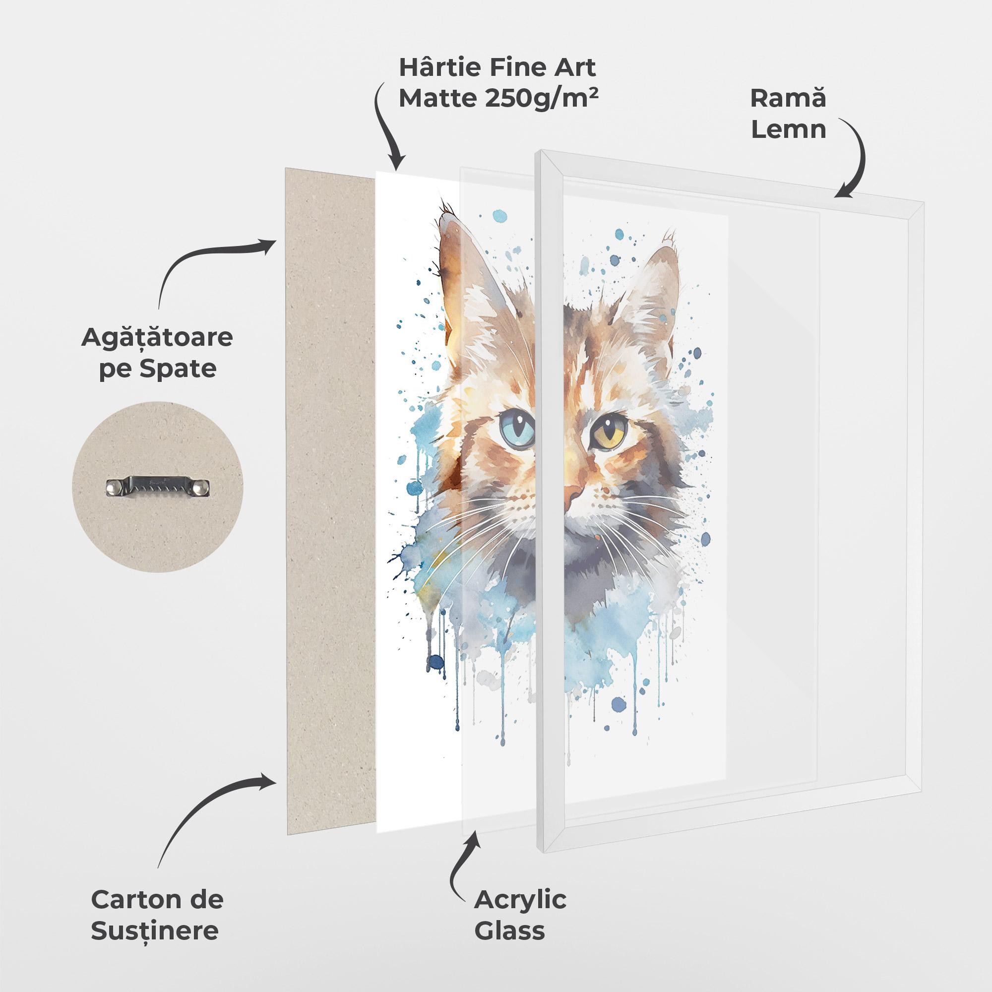 Poster Înrămat Orange Blue Eyes Cat mockup 1