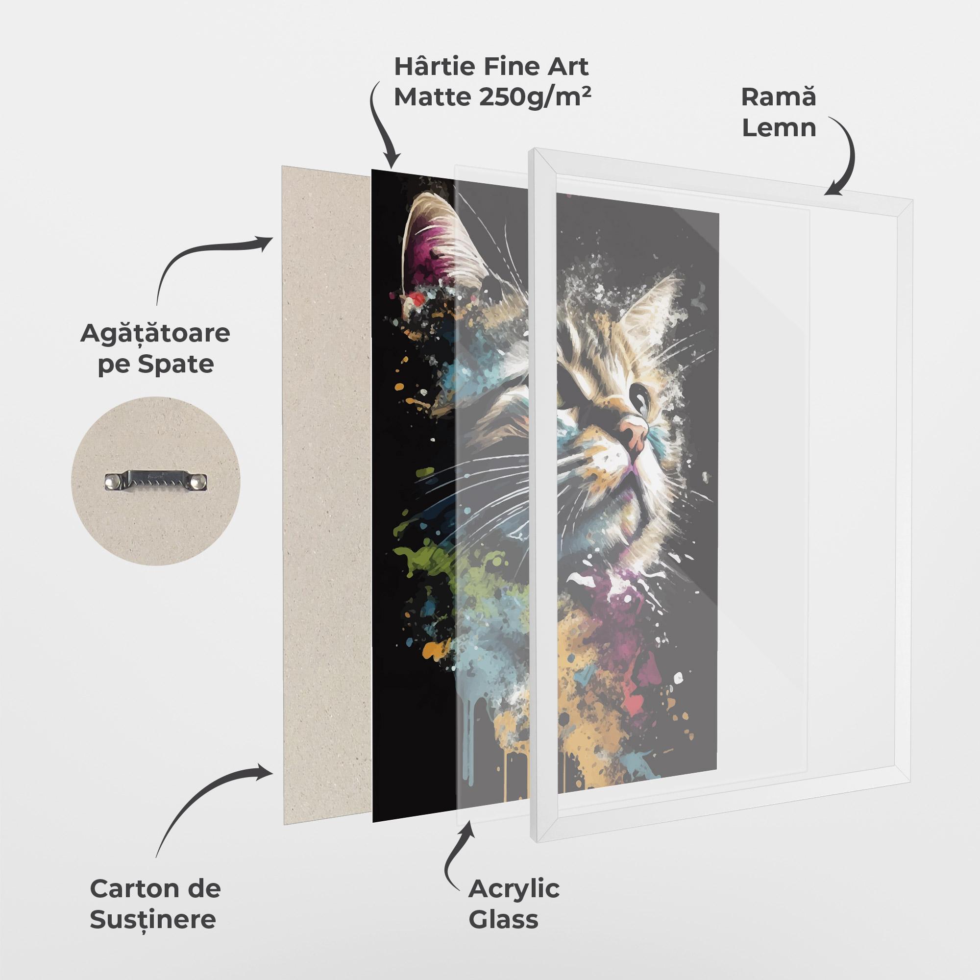Poster Înrămat Painted Cat mockup 1