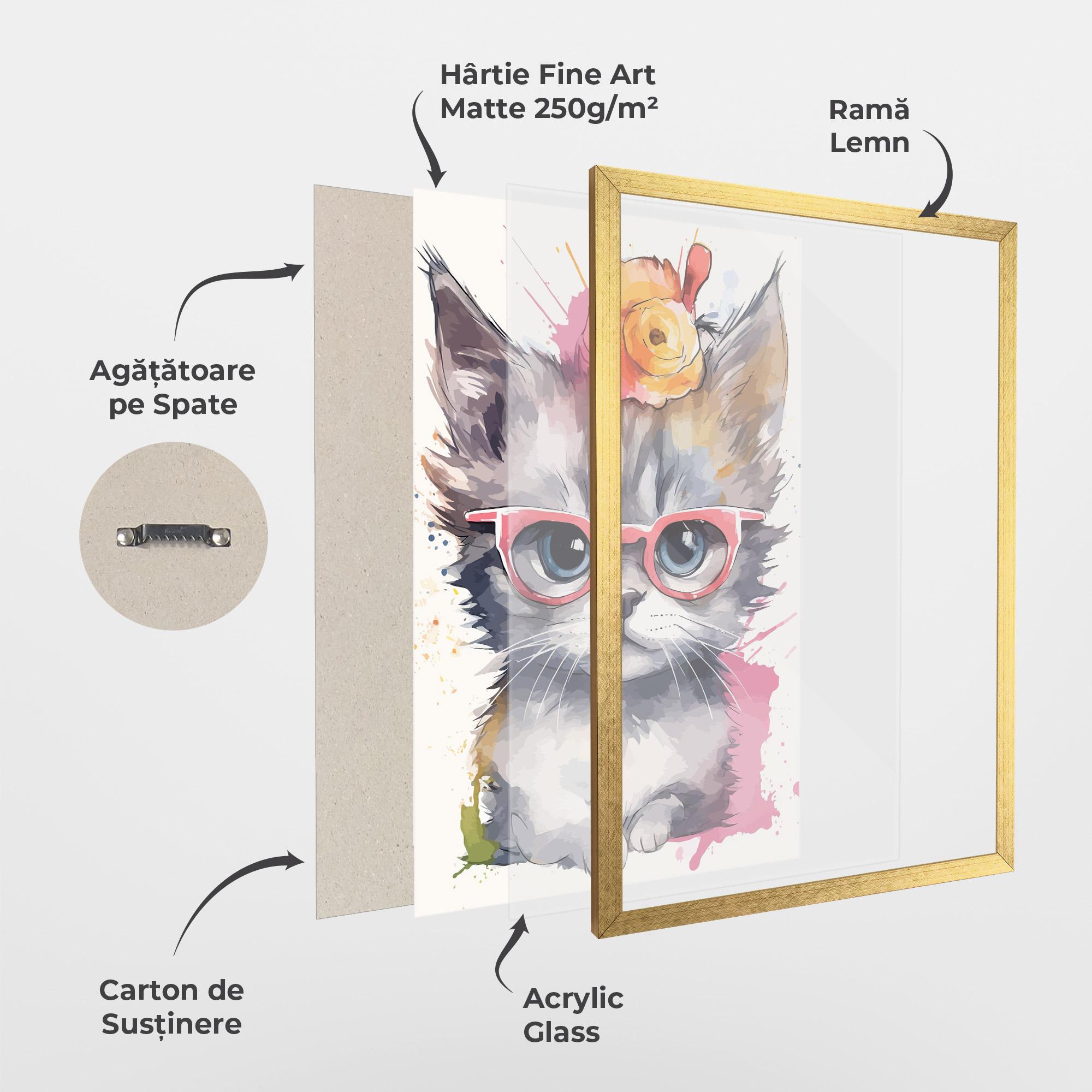 Poster Înrămat Adorable Grey Cat mockup 1