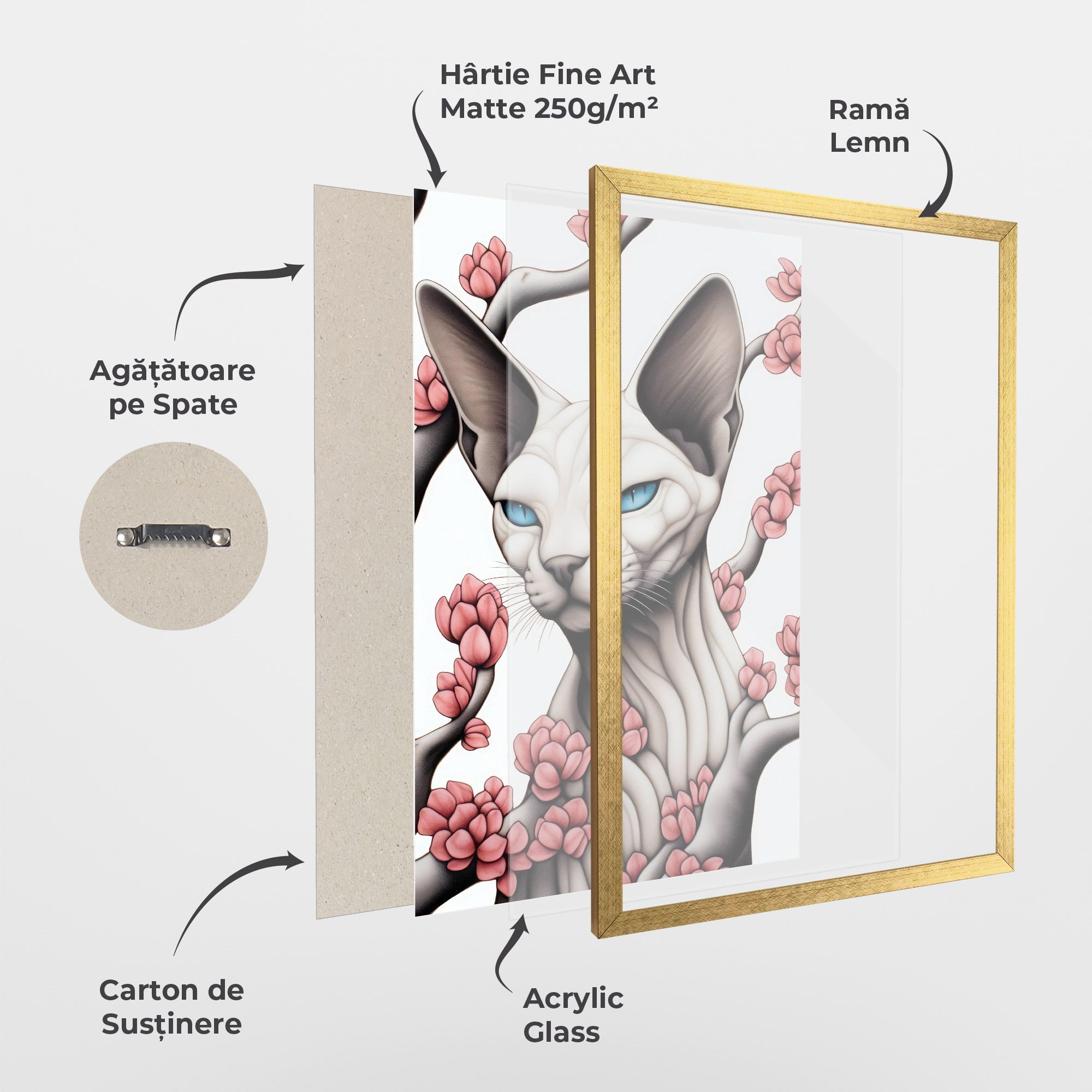 Blue Eyes Cat Drawing mockup 1