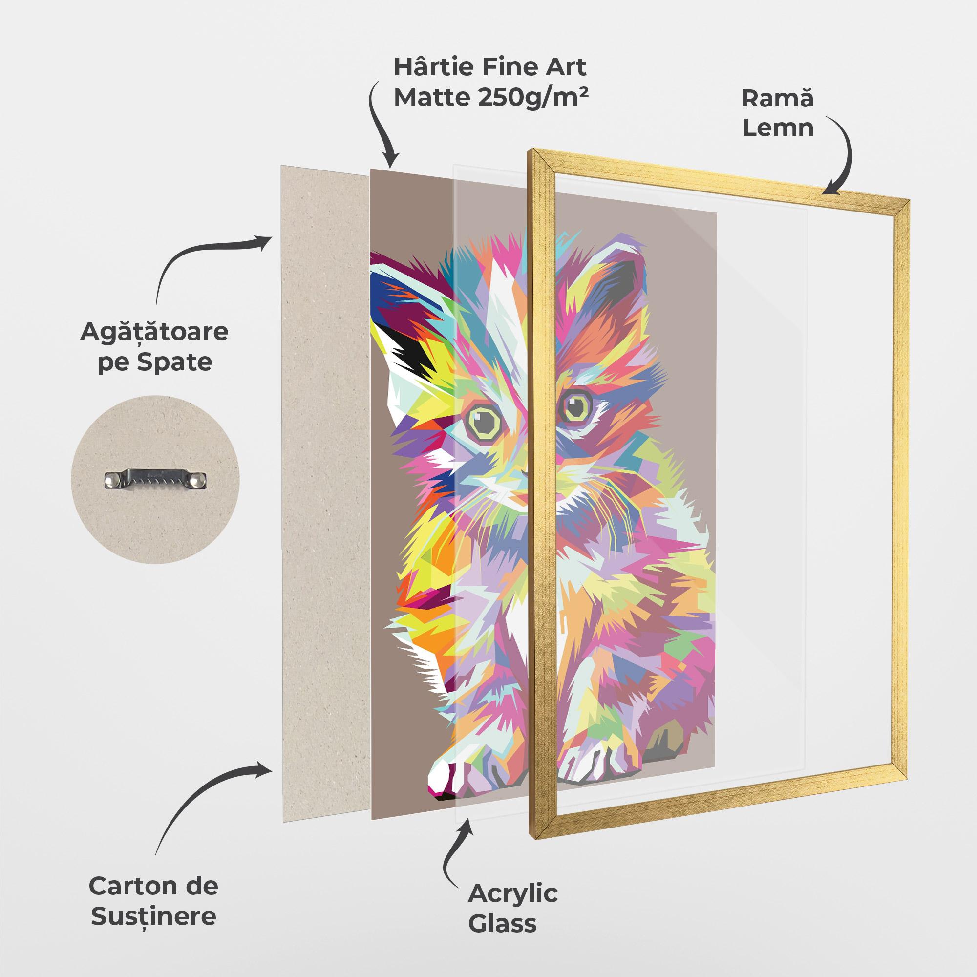 Poster Înrămat Colorful Cat mockup 1